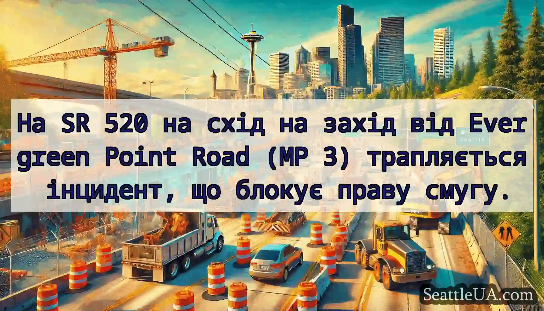 На SR 520 на схід на захід від Evergreen Point