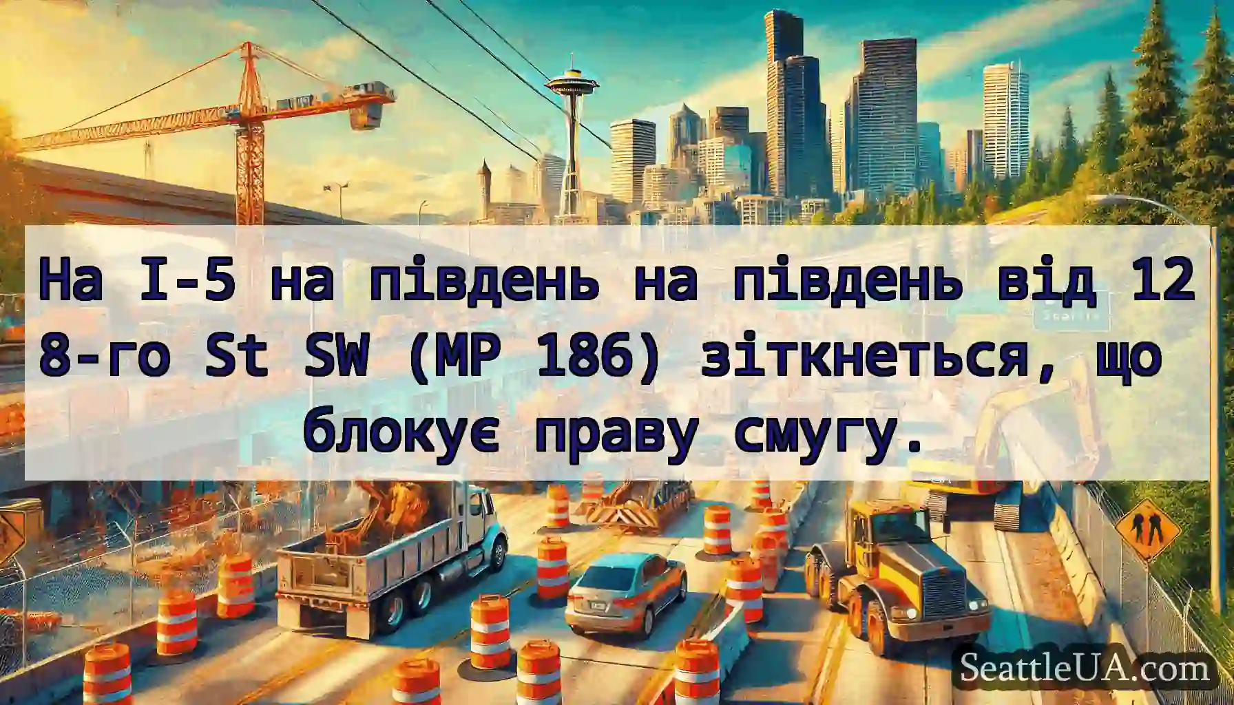 На I-5 на південь на південь від 128-го St SW (MP