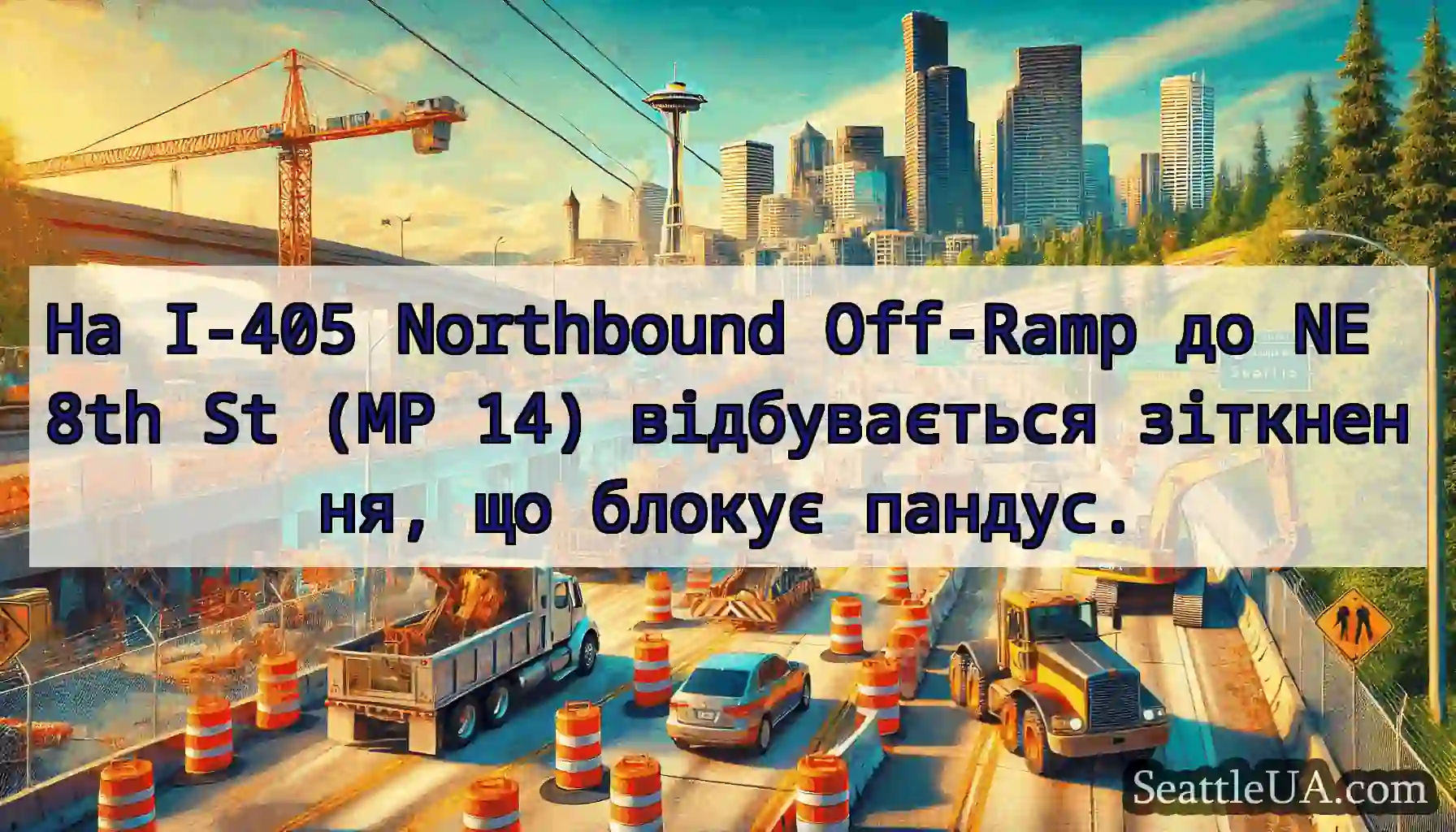 На I-405 Northbound Off-Ramp до NE 8th St (MP 14)