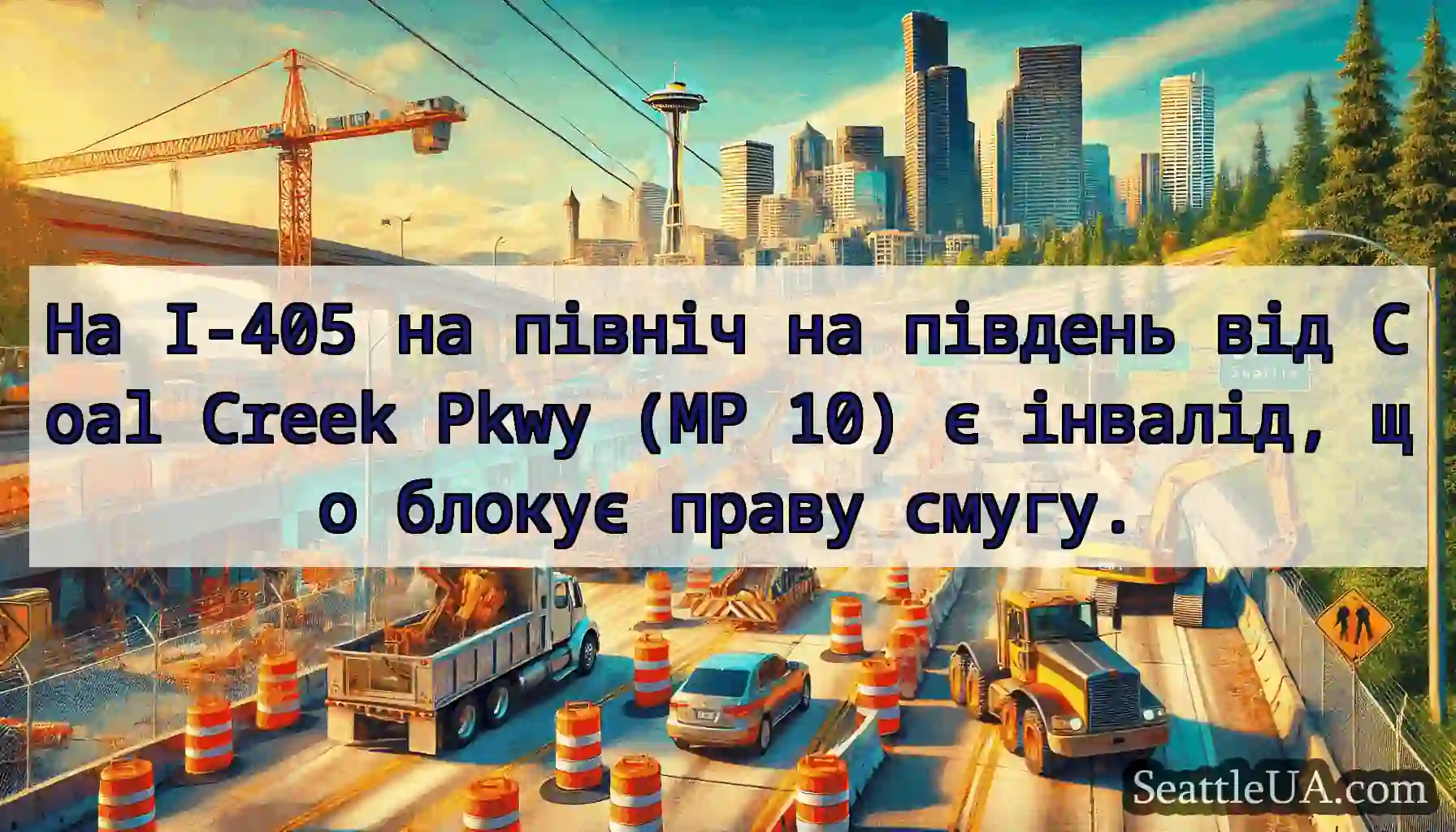 На I-405 на північ на південь від Coal Creek Pkwy