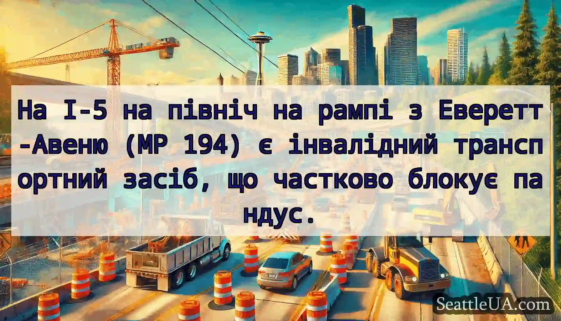 На I-5 на північ на рампі з Еверетт-Авеню (MP