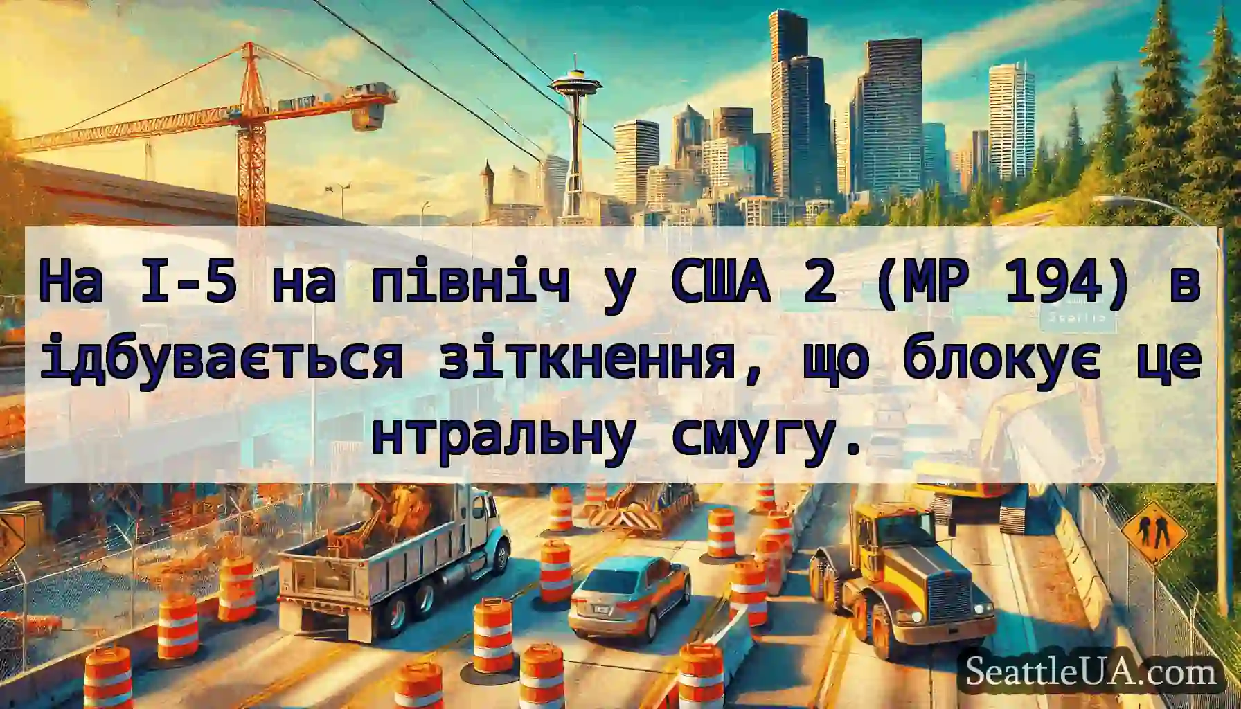 На I-5 на північ у США 2 (MP 194) відбувається