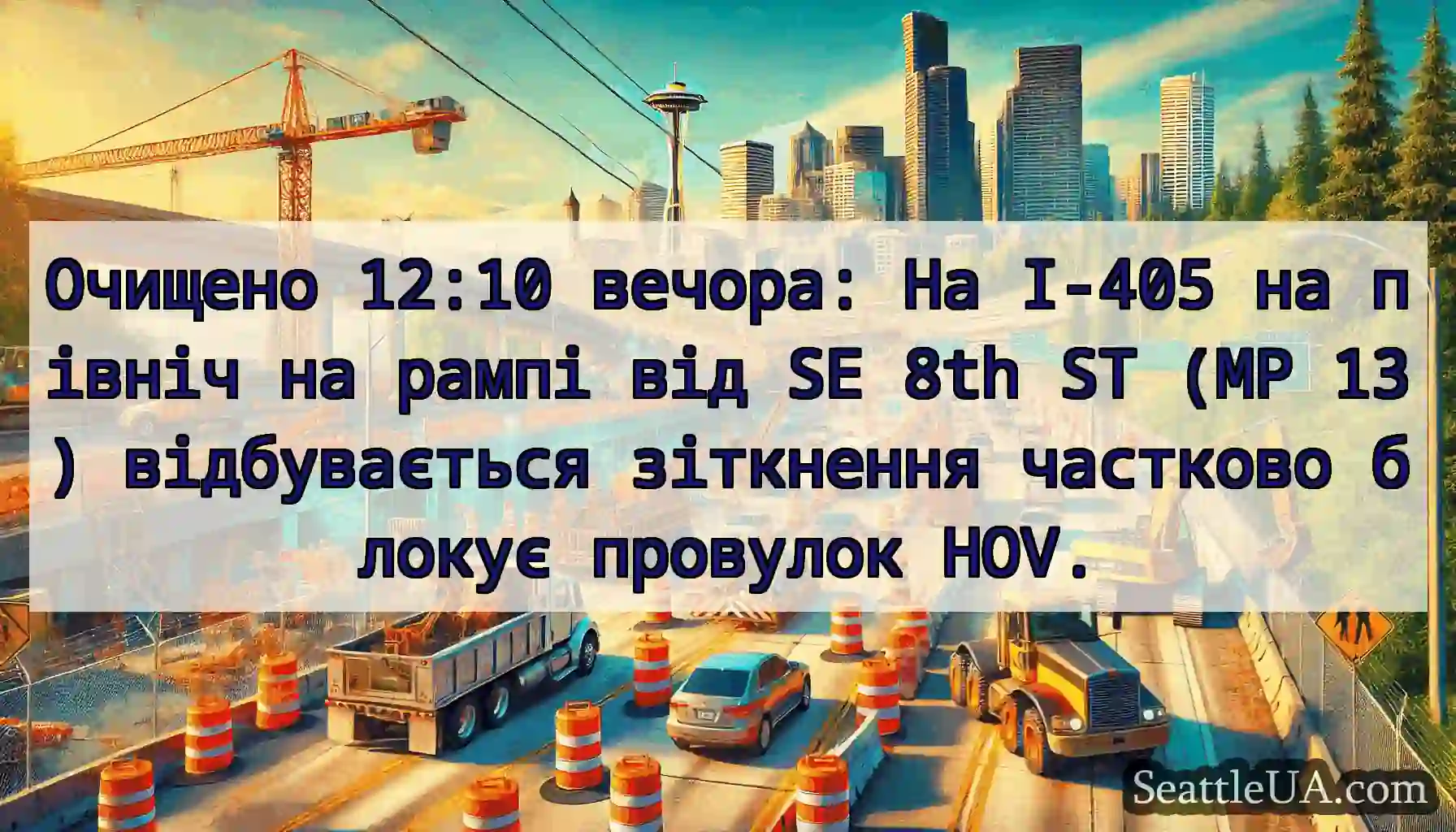 Очищено 12:10 вечора: На I-405 на північ на рампі