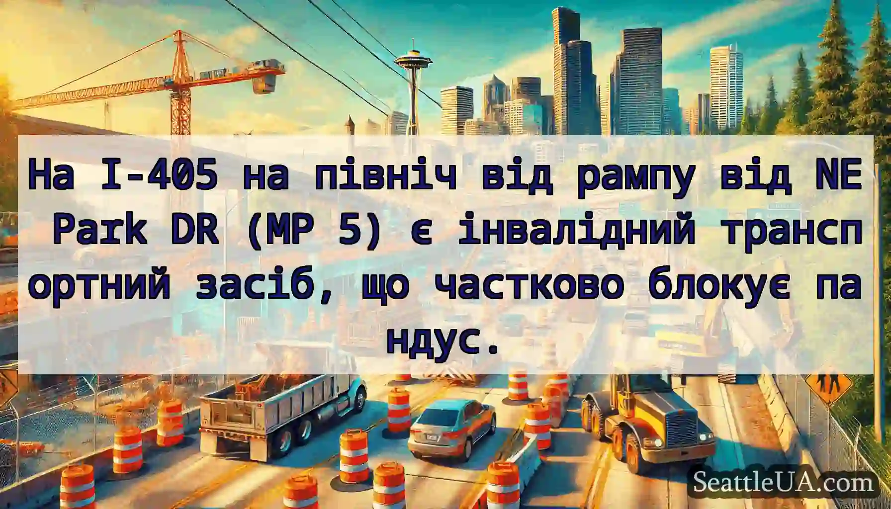 На I-405 на північ від рампу від NE Park DR (MP