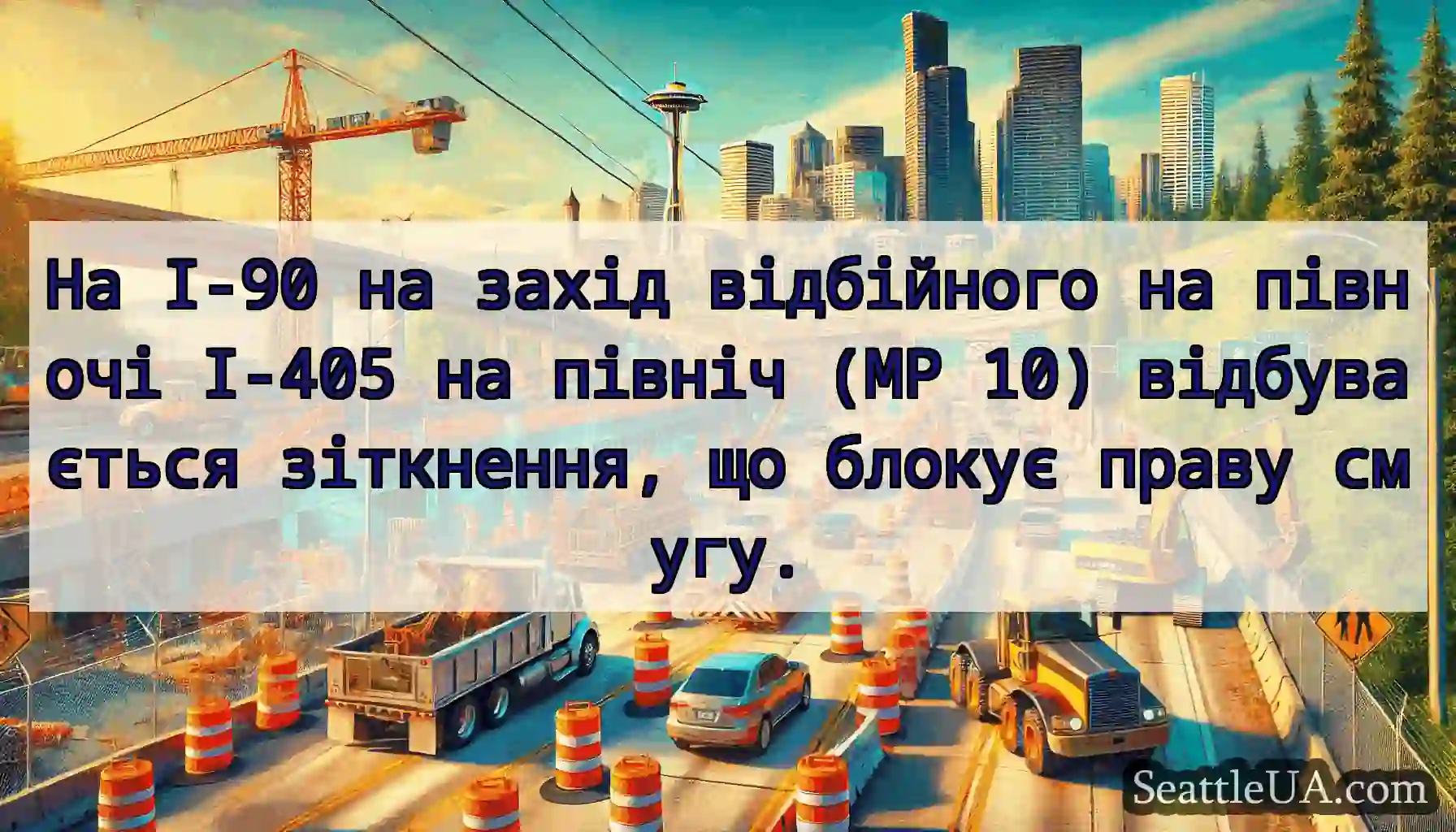 На I-90 на захід відбійного на півночі I-405 на