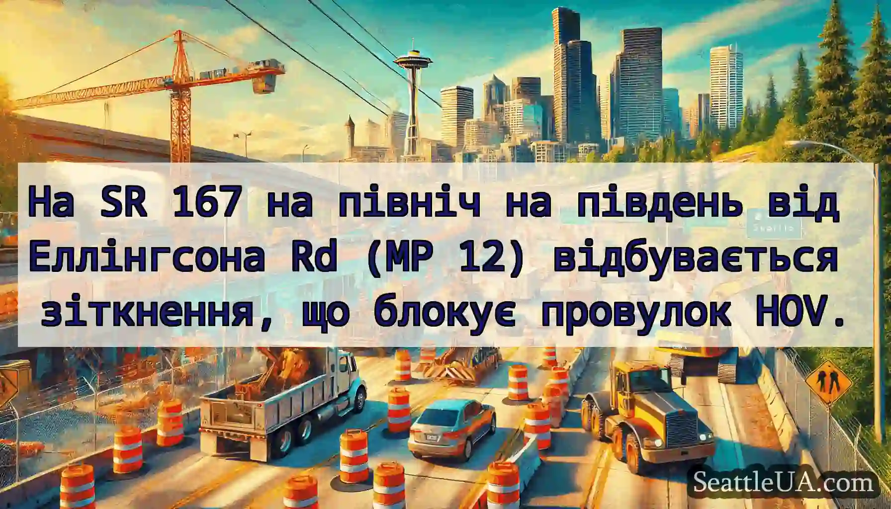 На SR 167 на північ на південь від Еллінгсона Rd