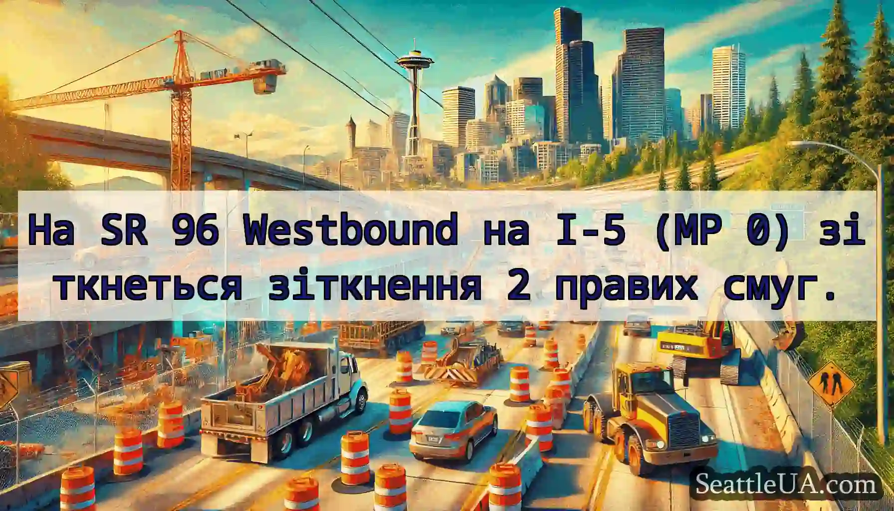 На SR 96 Westbound на I-5 (MP 0) зіткнеться