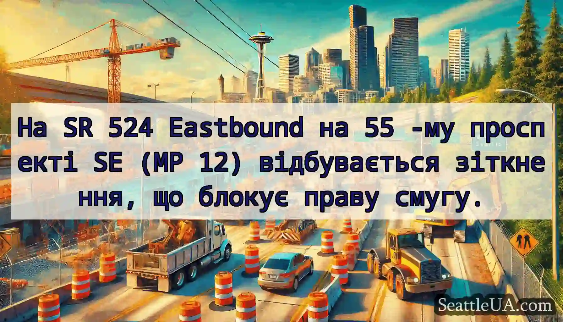 На SR 524 Eastbound на 55 -му проспекті SE (MP