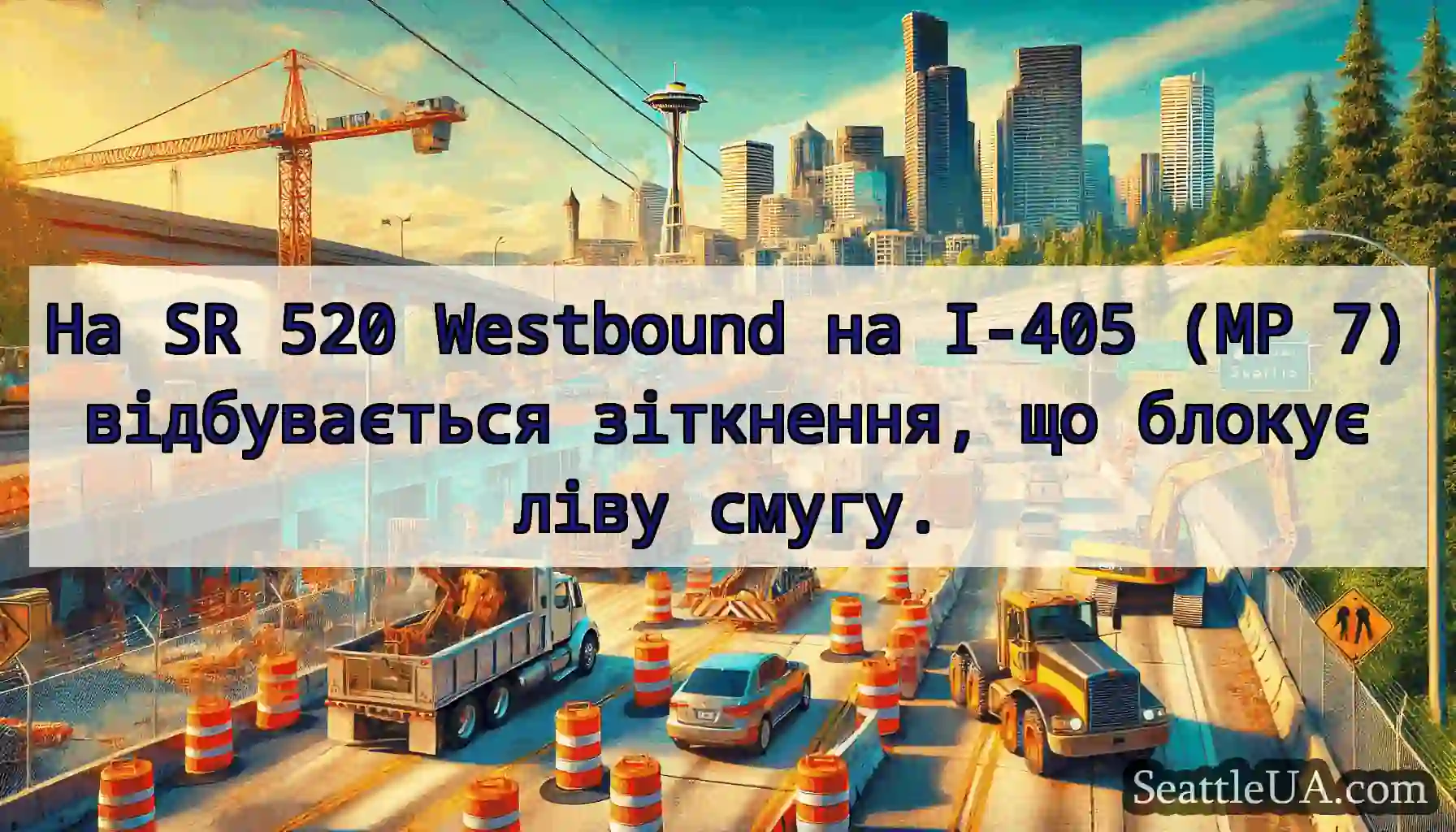 На SR 520 Westbound на I-405 (MP 7) відбувається