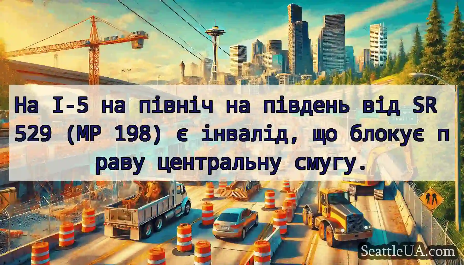 На I-5 на північ на південь від SR 529 (MP 198) є