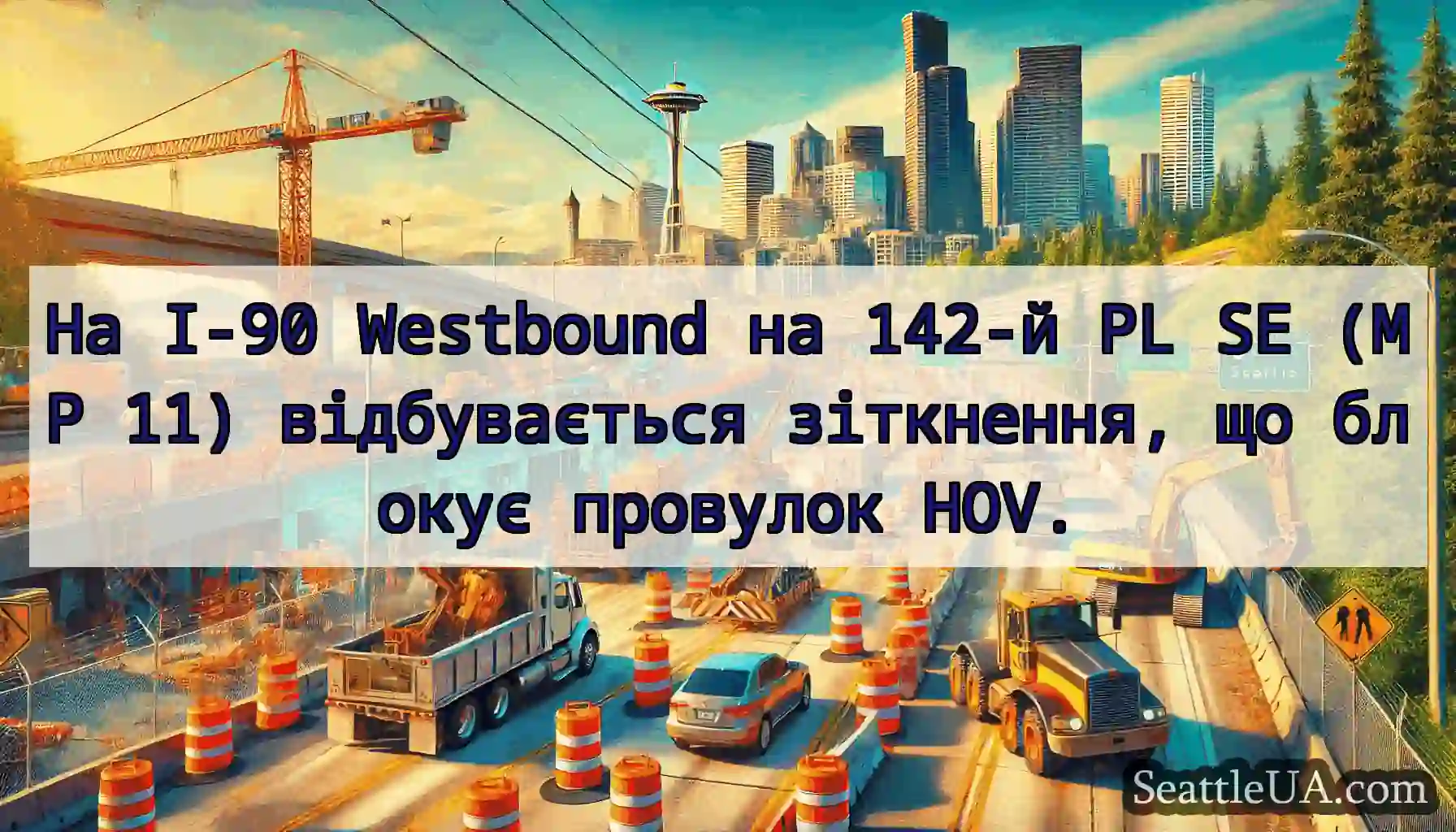 На I-90 Westbound на 142-й PL SE (MP 11)