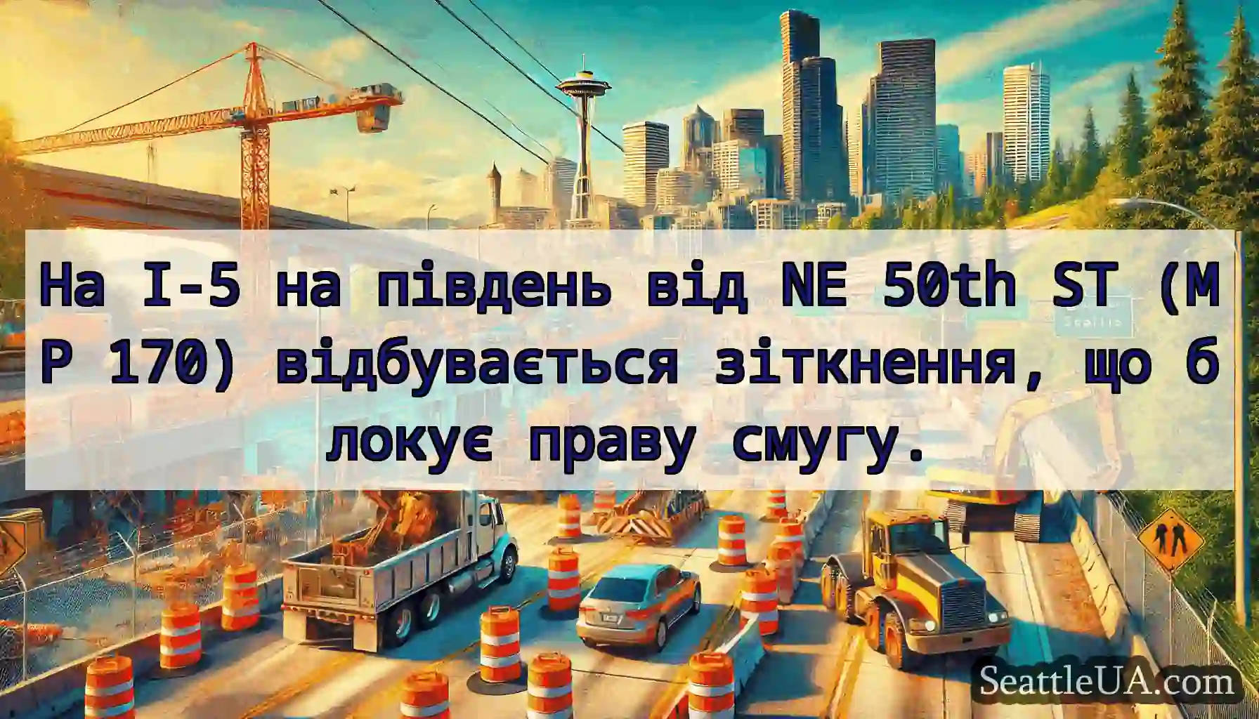 На I-5 на південь від NE 50th ST (MP 170)