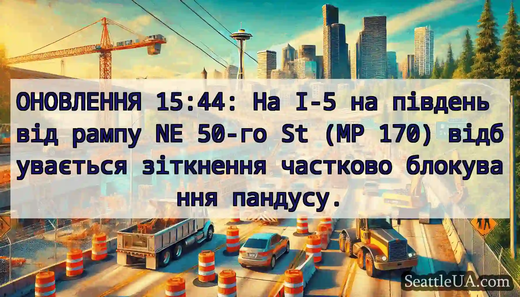 ОНОВЛЕННЯ 15:44: На I-5 на південь від рампу NE
