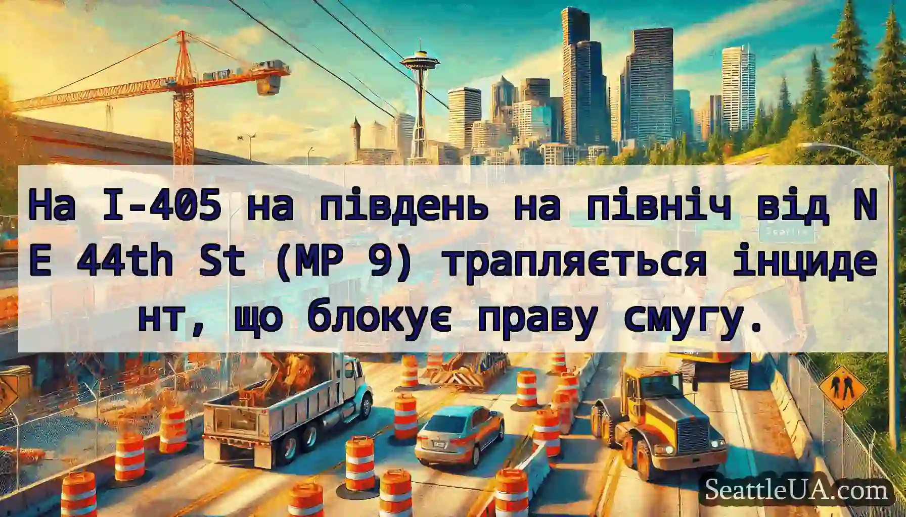 На I-405 на південь на північ від NE 44th St (MP