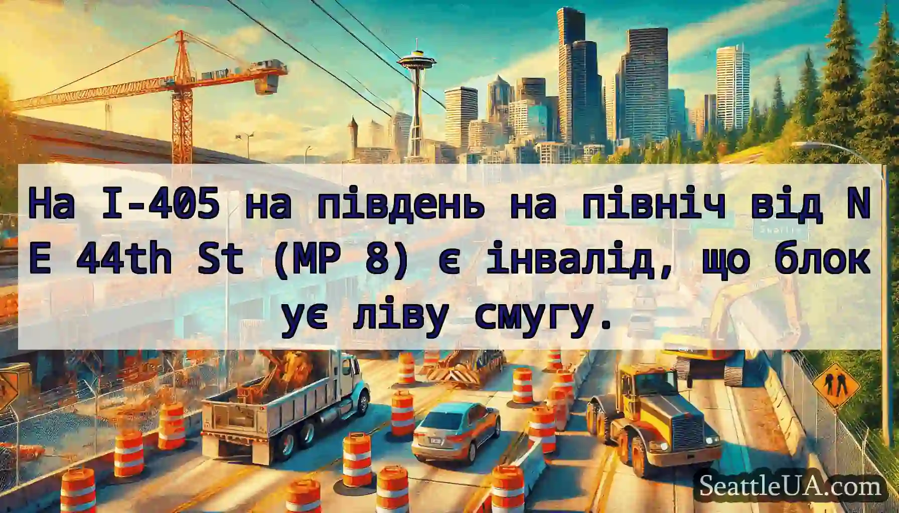 На I-405 на південь на північ від NE 44th St (MP