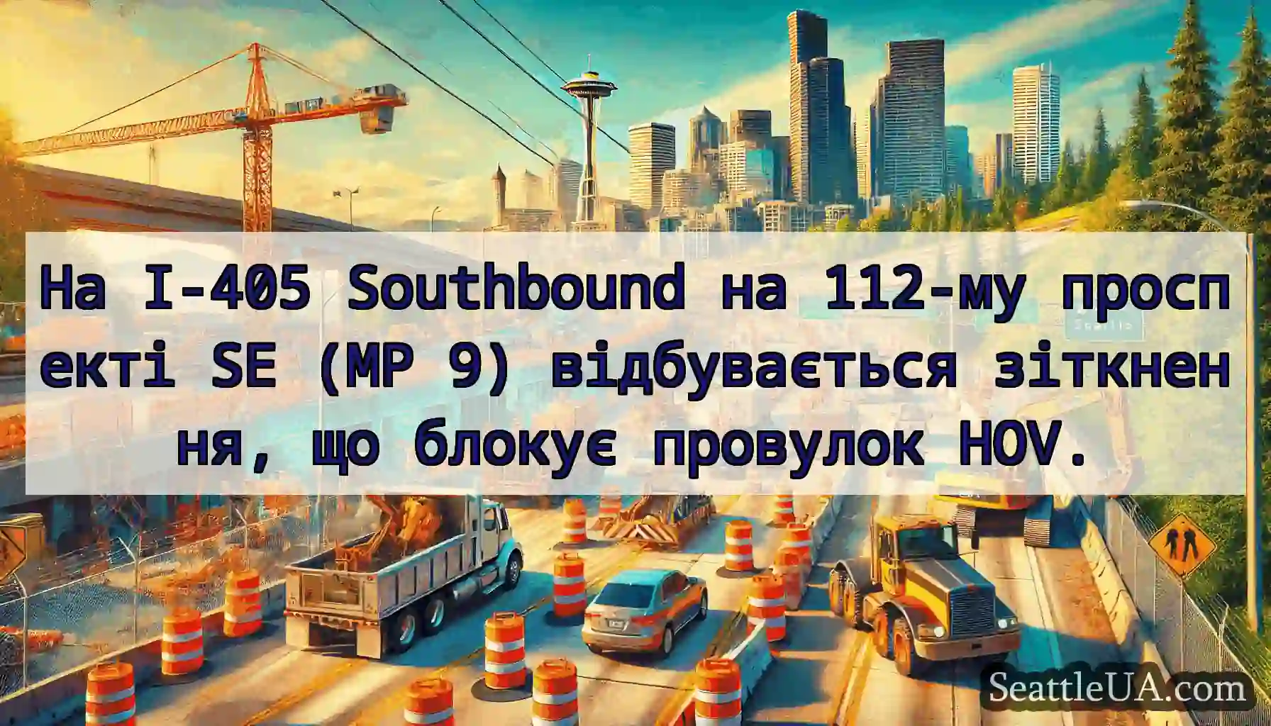 На I-405 Southbound на 112-му проспекті SE (MP 9)