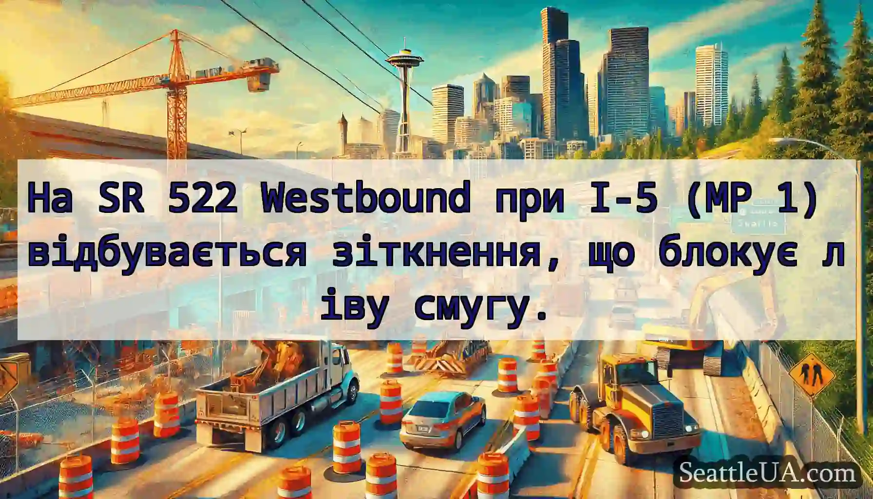 На SR 522 Westbound при I-5 (MP 1) відбувається