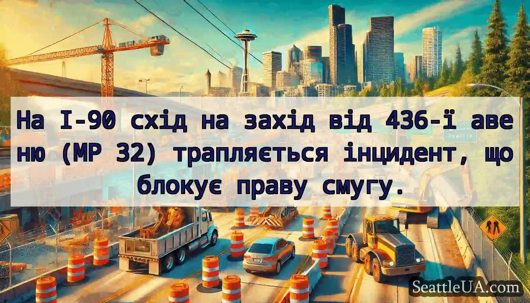 На I-90 схід на захід від 436-ї авеню (MP 32)