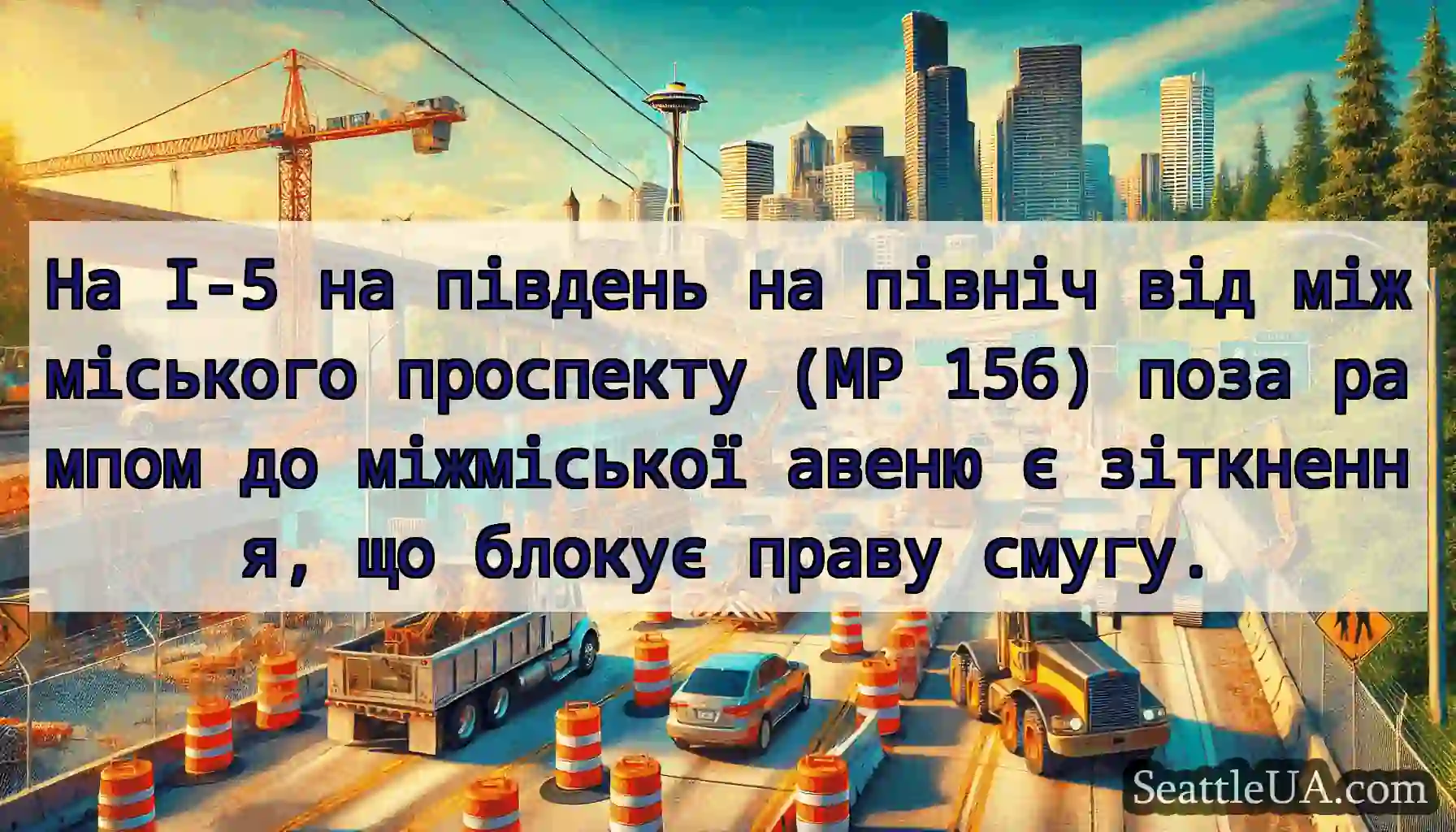 На I-5 на південь на північ від міжміського