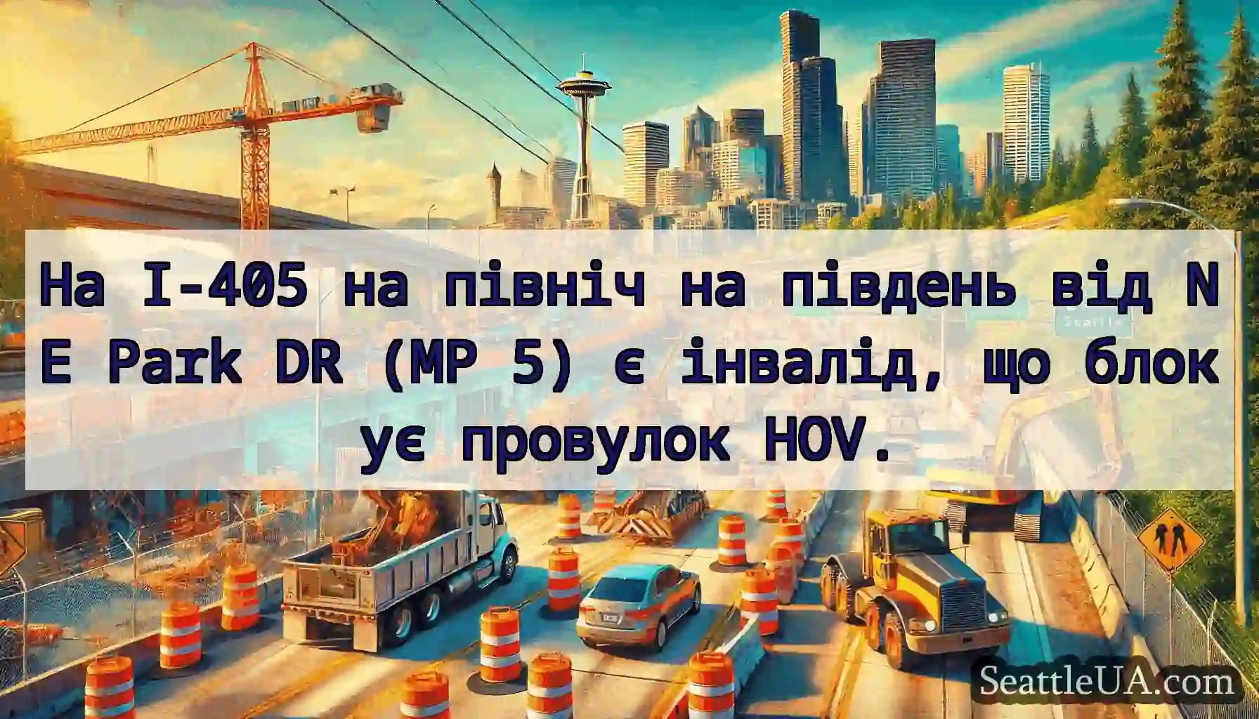 На I-405 на північ на південь від NE Park DR (MP