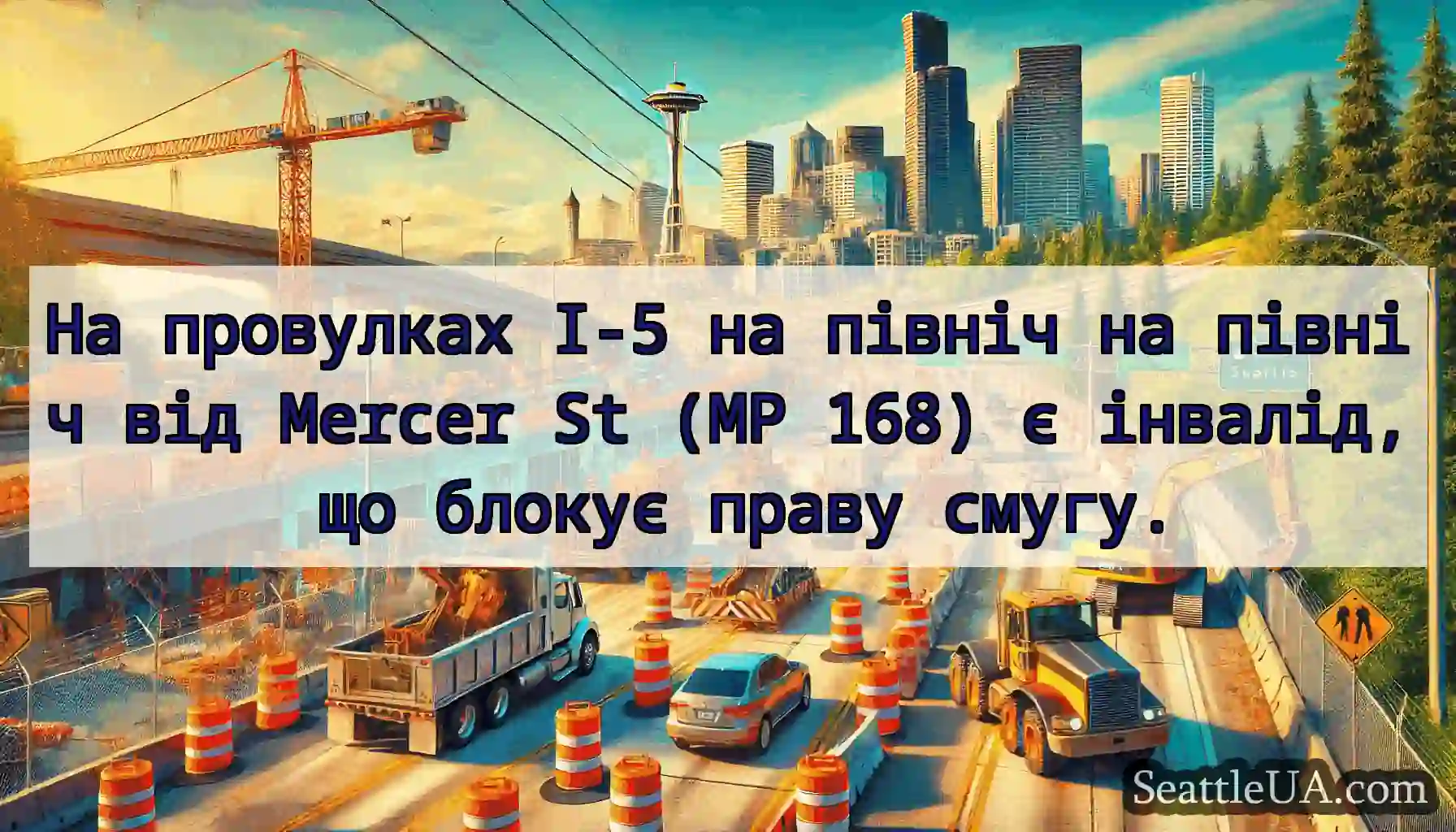 На провулках I-5 на північ на північ від Mercer
