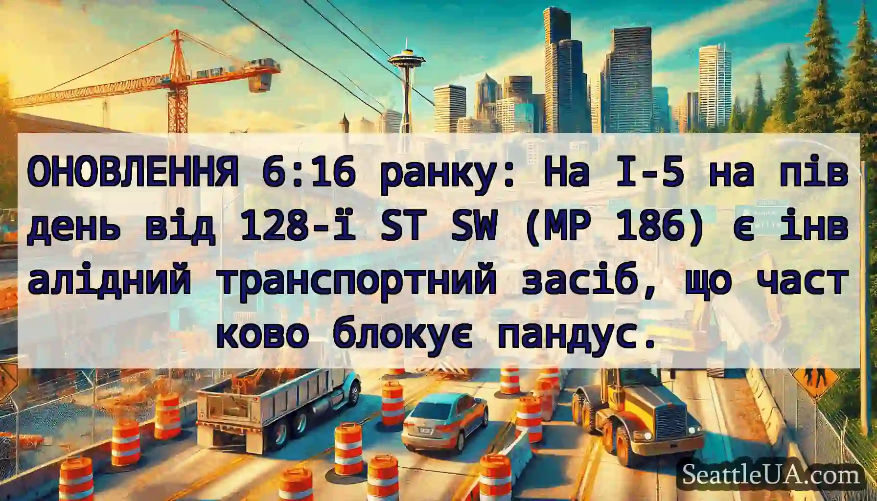 ОНОВЛЕННЯ 6:16 ранку: На I-5 на південь від 128-ї