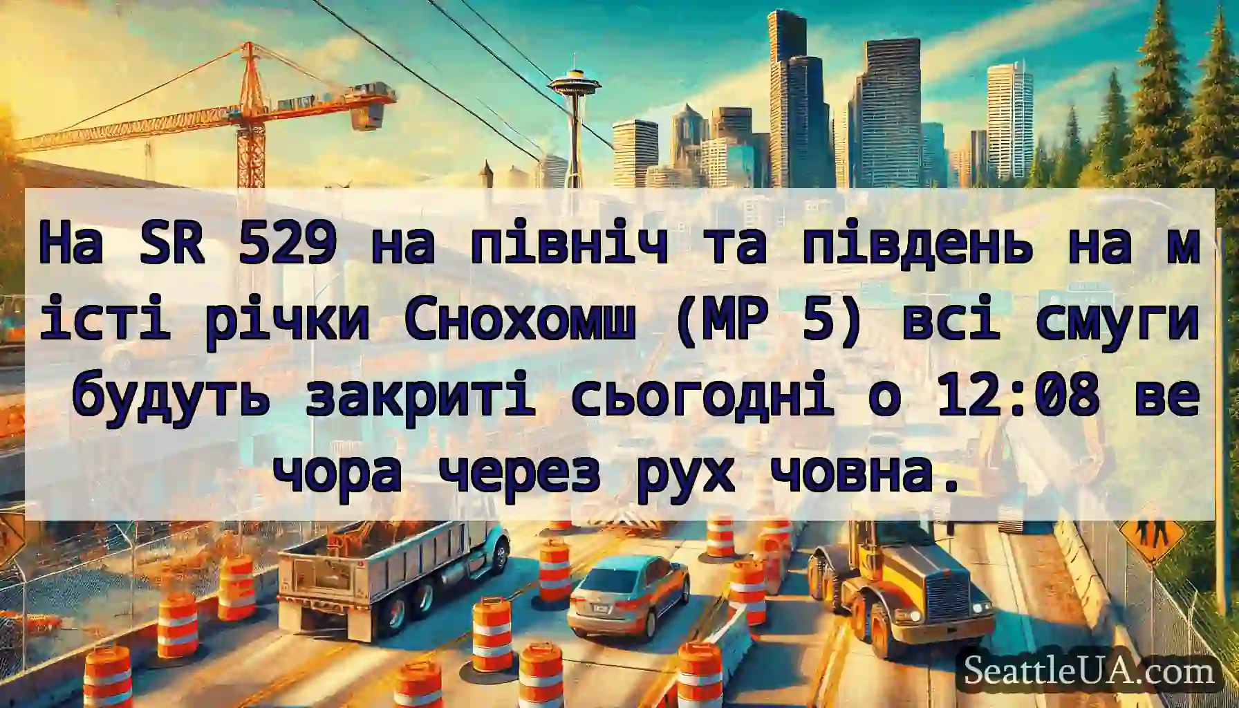 На SR 529 на північ та південь на місті річки