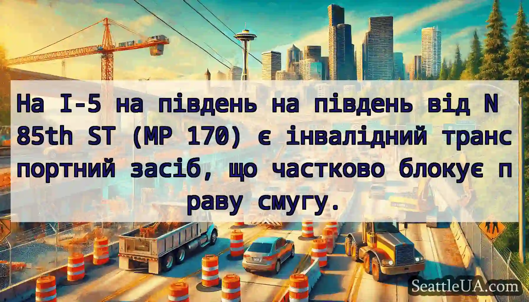 На I-5 на південь на південь від N 85th ST (MP
