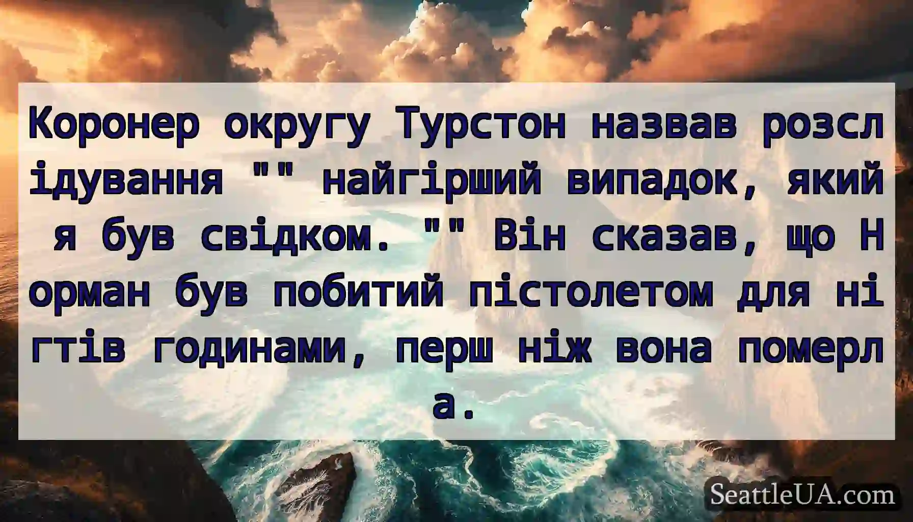 Коронер округу Турстон назвав розслідування