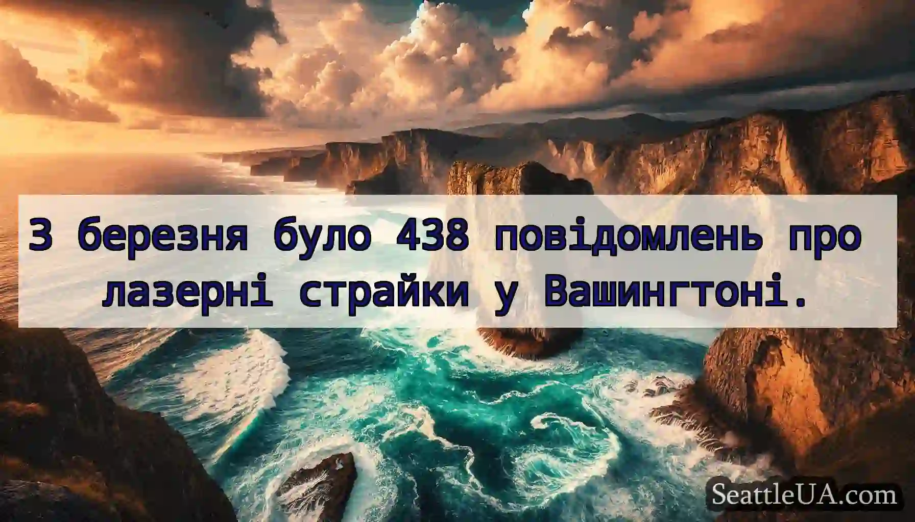 З березня було 438 повідомлень про лазерні