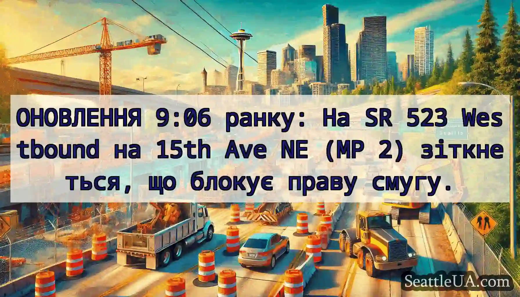 ОНОВЛЕННЯ 9:06 ранку: На SR 523 Westbound на 15th