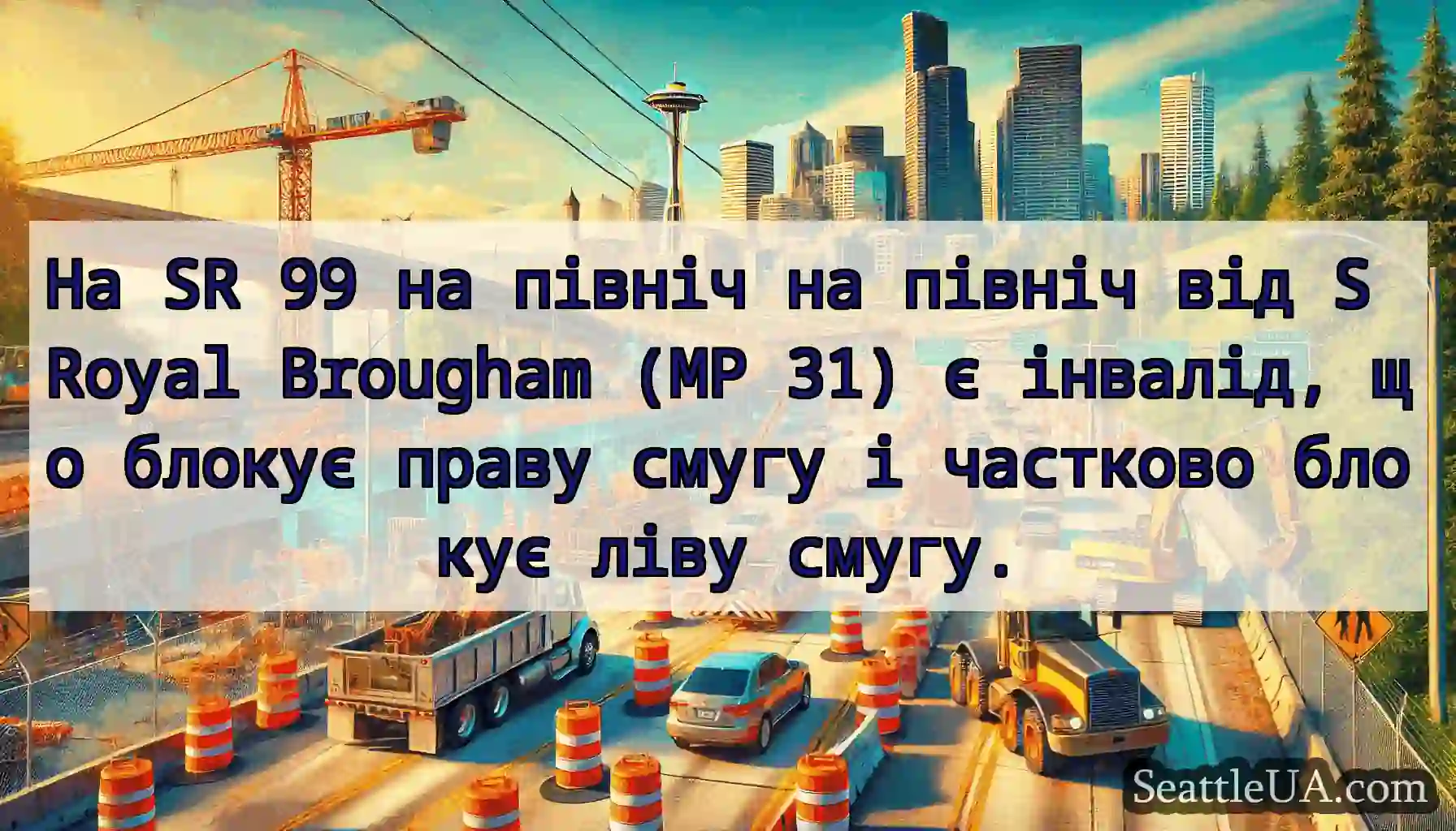 На SR 99 на північ на північ від S Royal Brougham