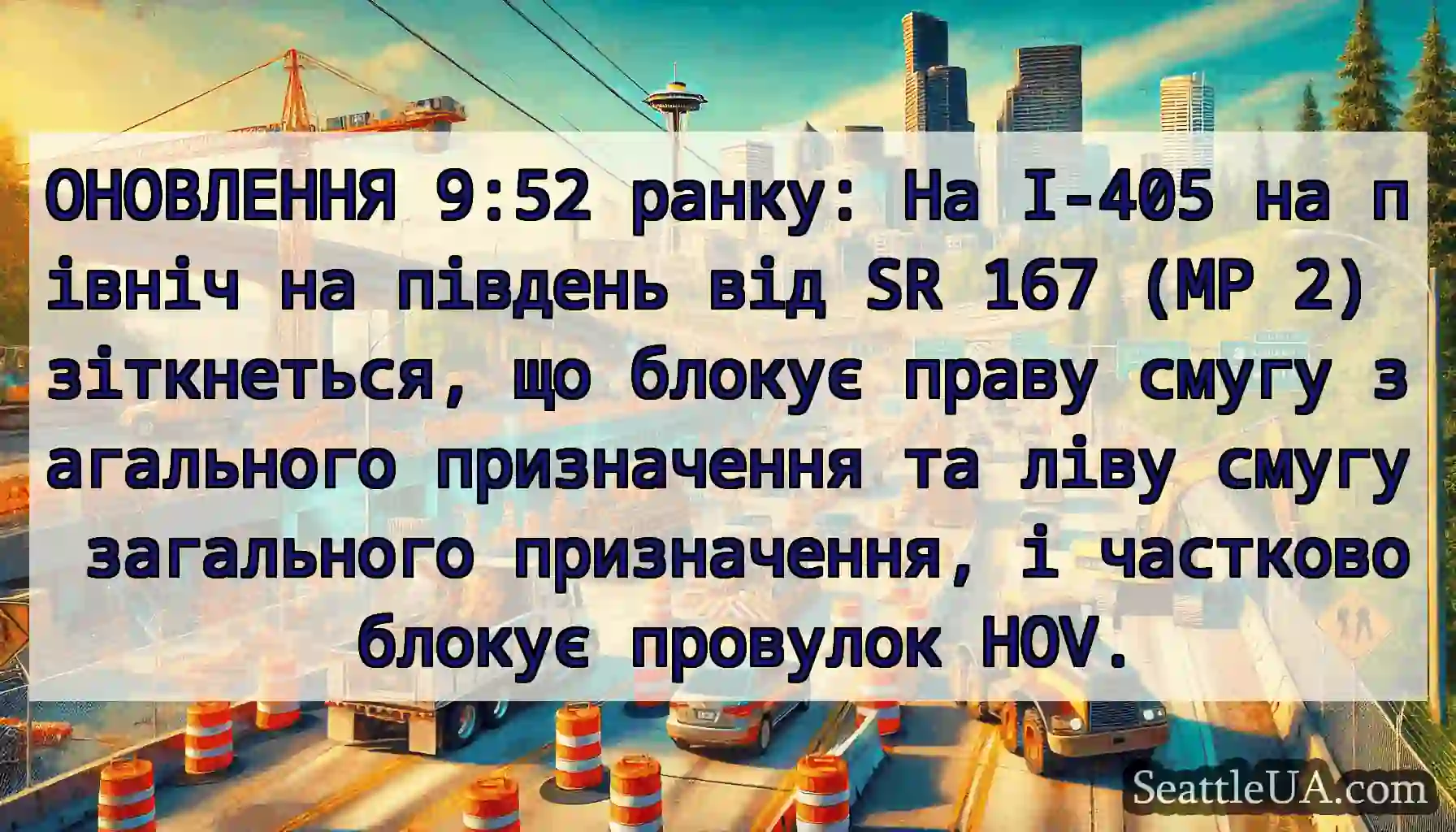 ОНОВЛЕННЯ 9:52 ранку: На I-405 на північ на