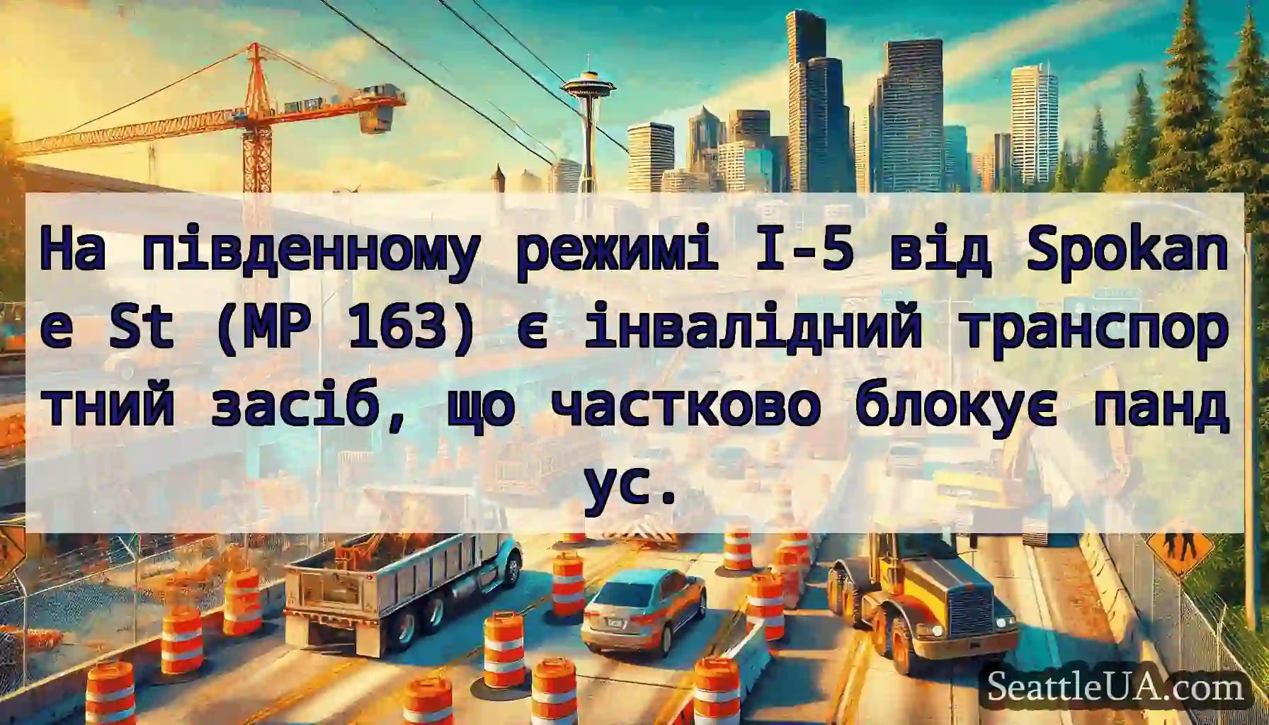 На південному режимі I-5 від Spokane St (MP 163)
