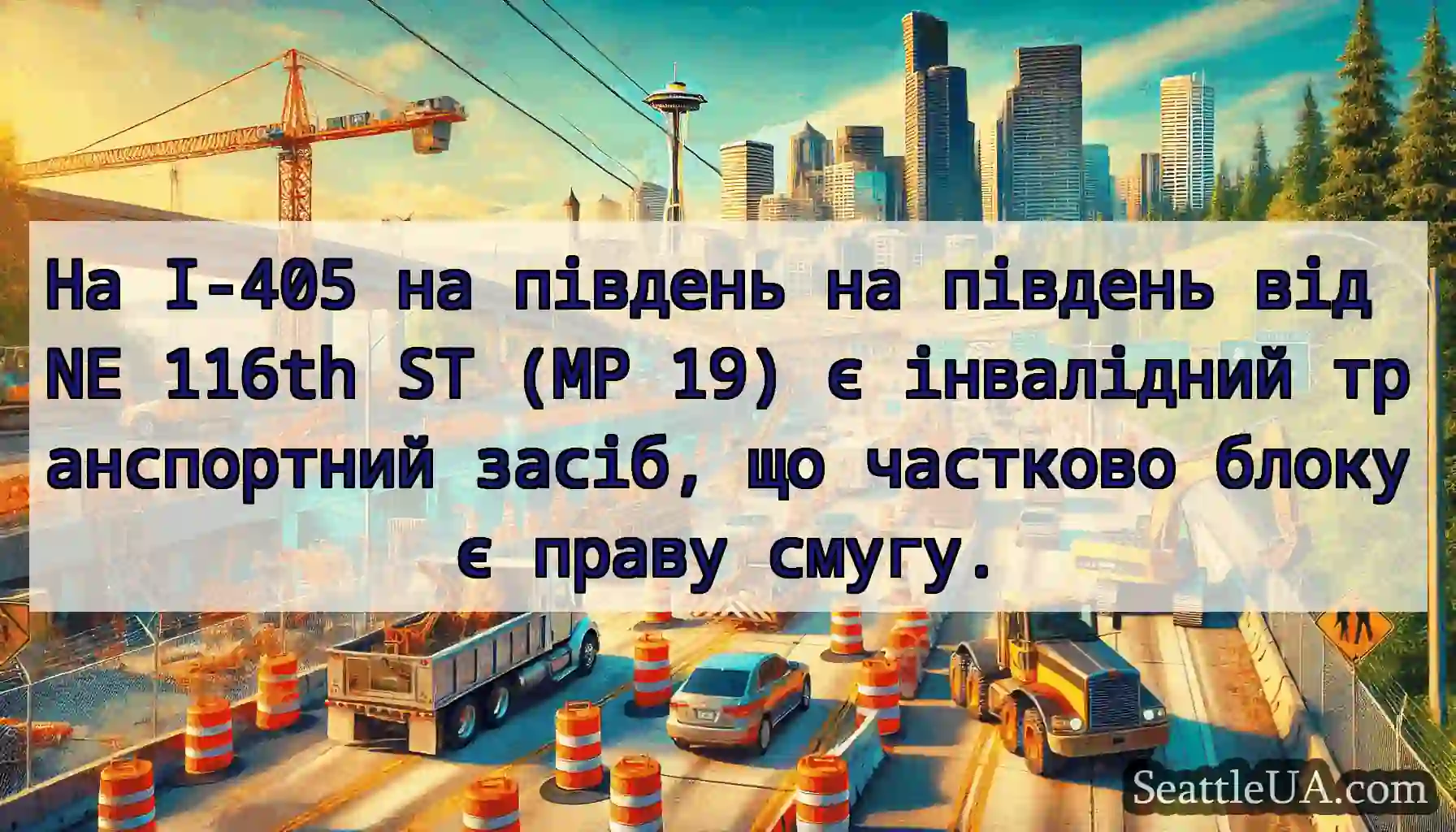 На I-405 на південь на південь від NE 116th ST