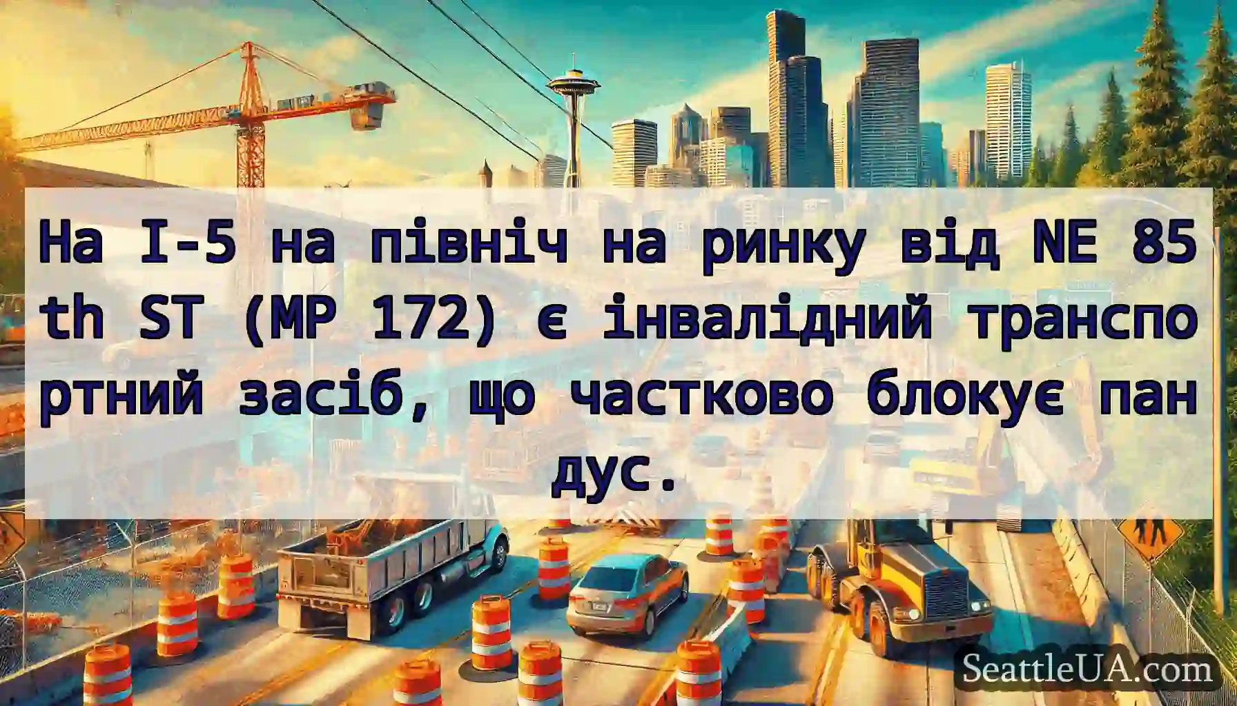 На I-5 на північ на ринку від NE 85th ST (MP 172)
