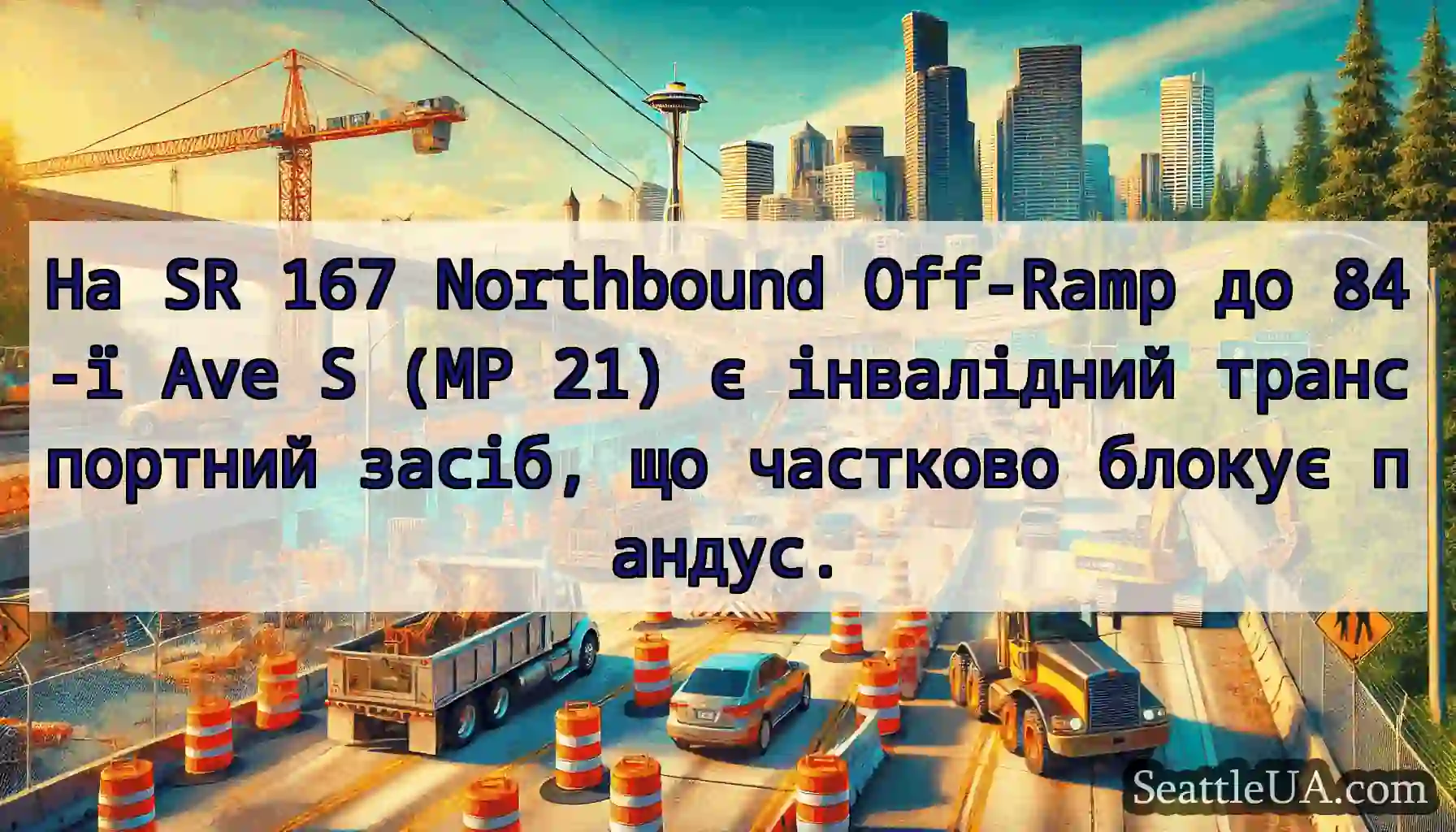 На SR 167 Northbound Off-Ramp до 84-ї Ave S (MP