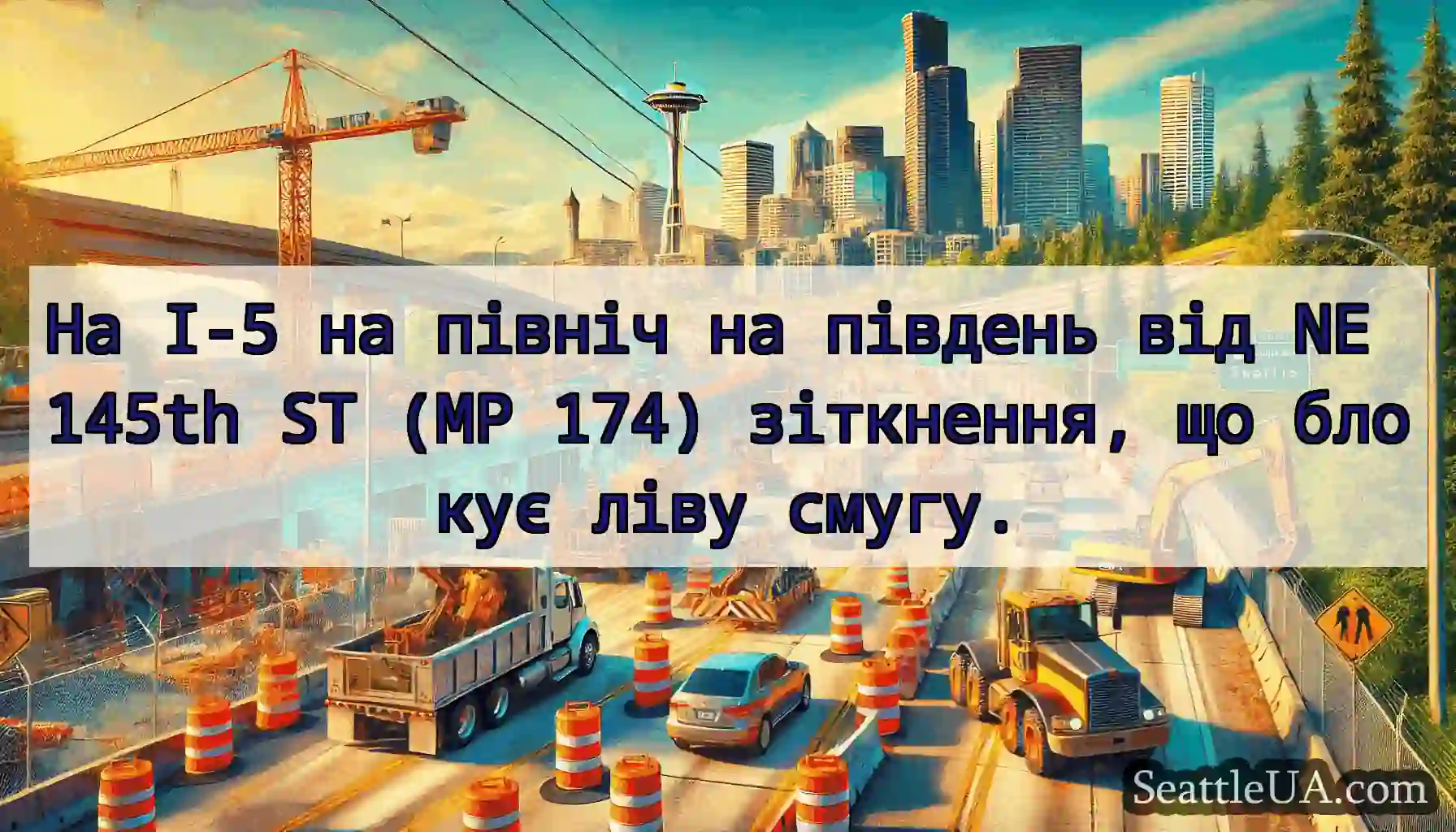 На I-5 на північ на південь від NE 145th ST (MP