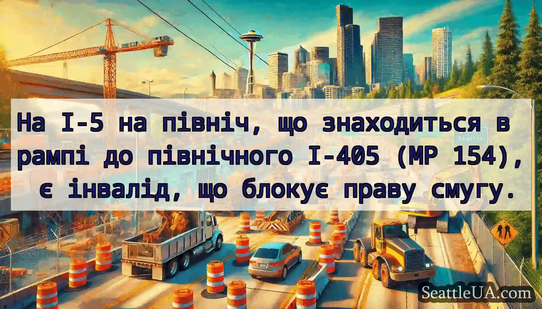 На I-5 на північ, що знаходиться в рампі до