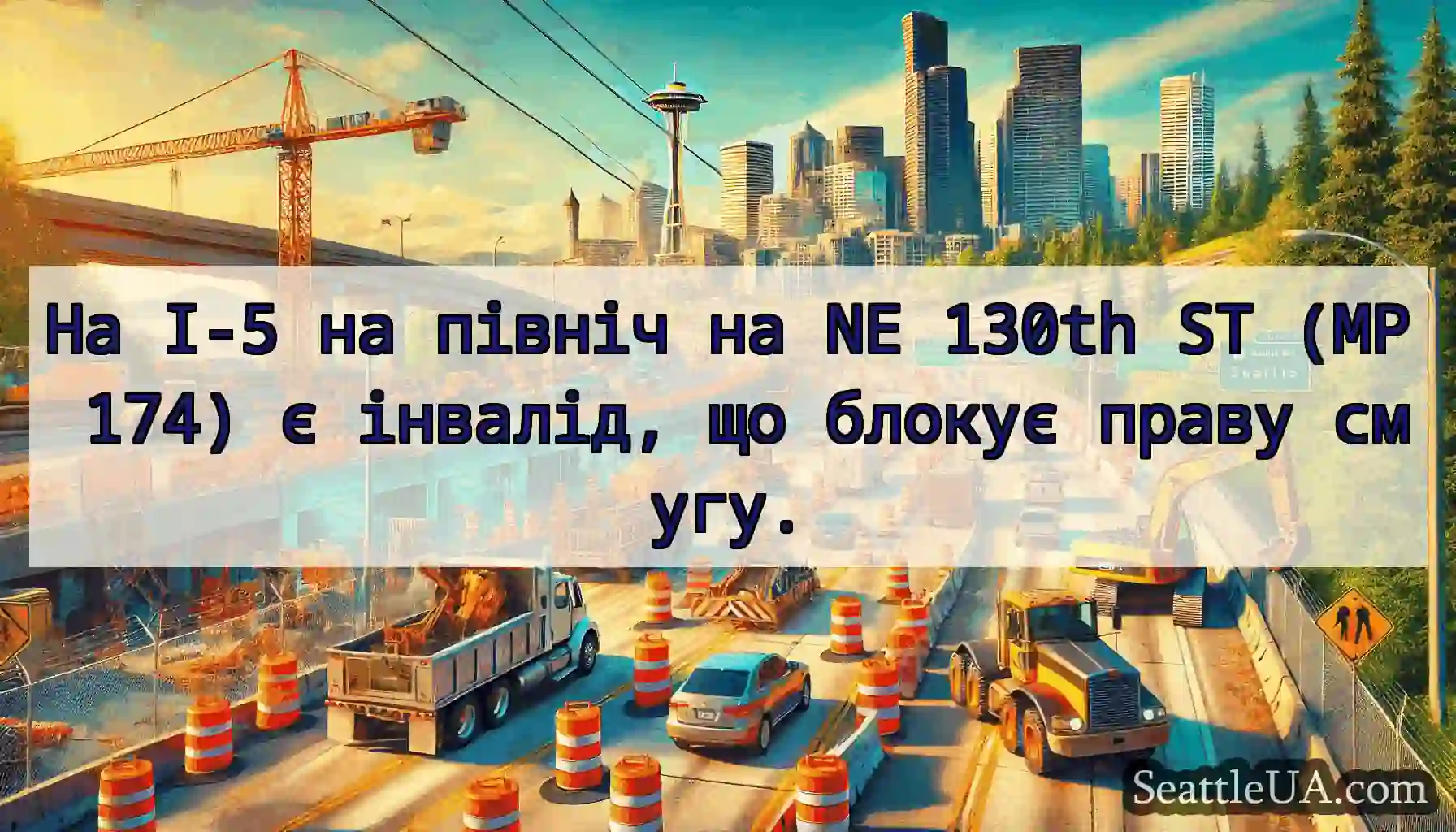 На I-5 на північ на NE 130th ST (MP 174) є