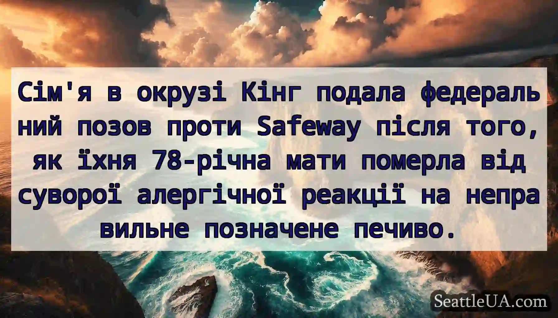 Сім'я в окрузі Кінг подала федеральний позов