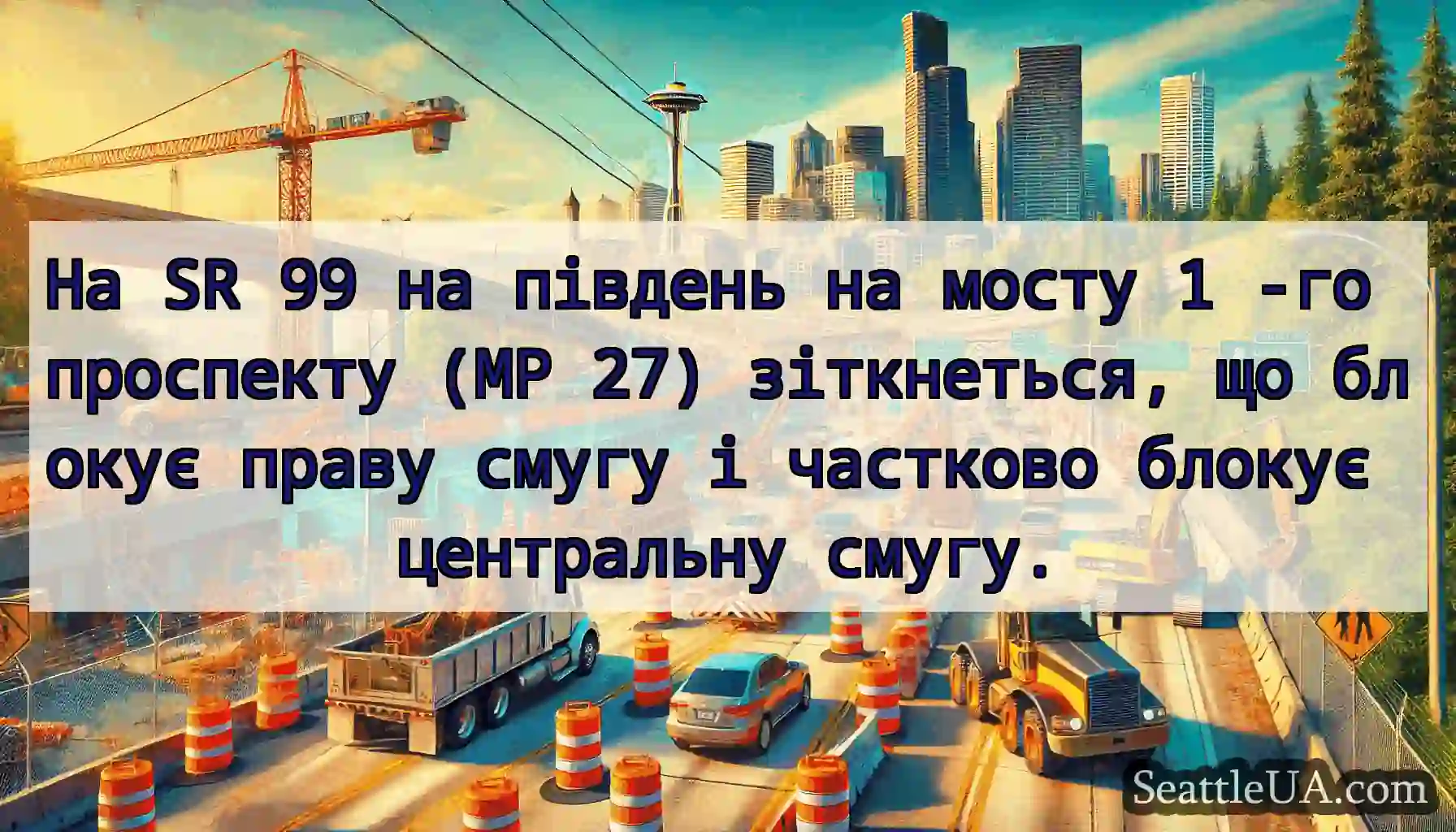 На SR 99 на південь на мосту 1 -го проспекту (MP