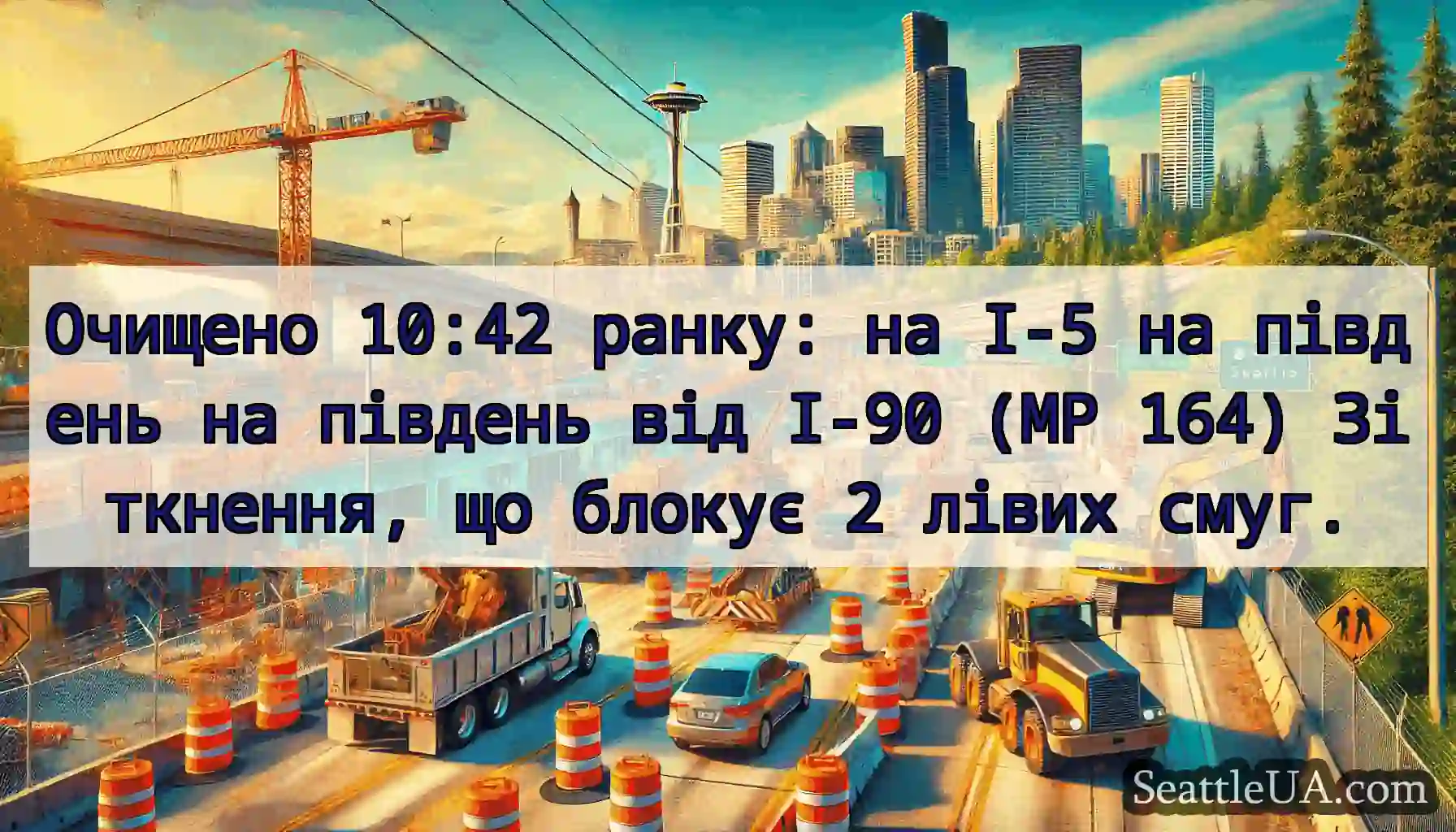 Очищено 10:42 ранку: на I-5 на південь на південь