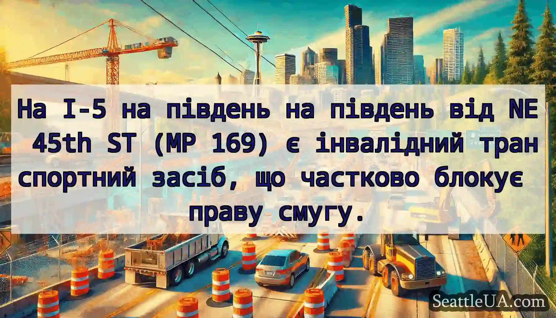 На I-5 на південь на південь від NE 45th ST (MP