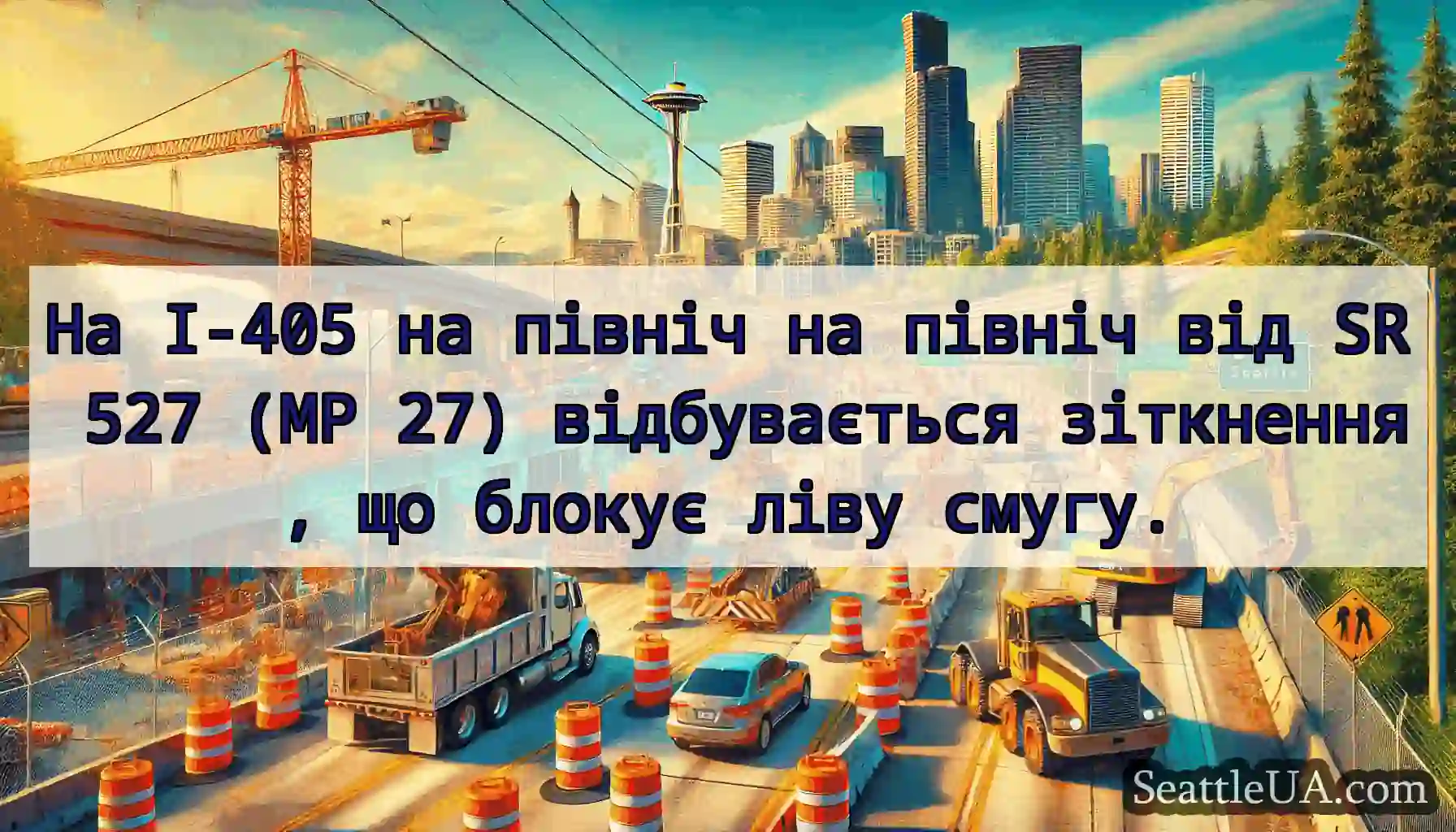 На I-405 на північ на північ від SR 527 (MP 27)