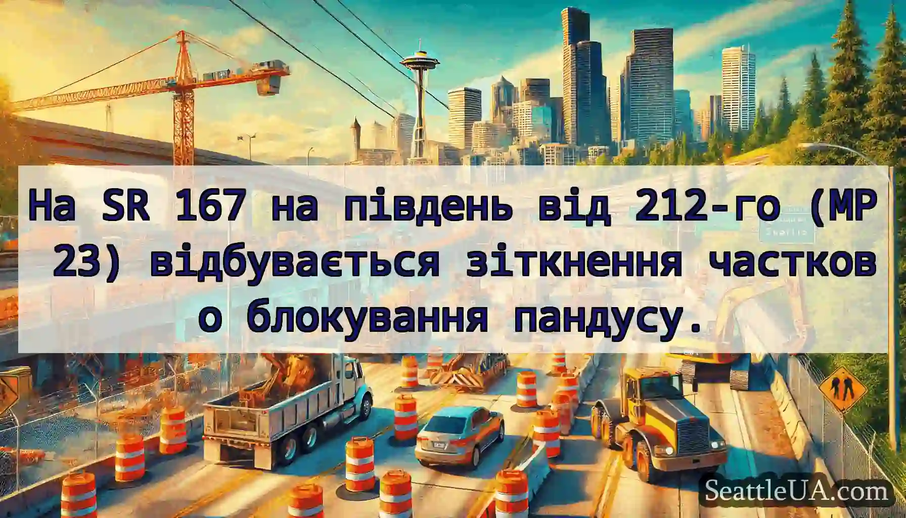 На SR 167 на південь від 212-го (MP 23)