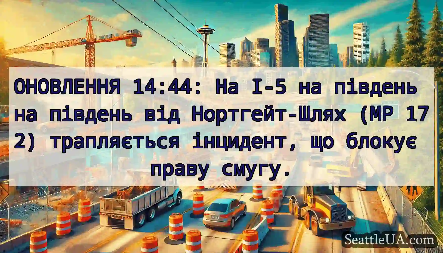 ОНОВЛЕННЯ 14:44: На I-5 на південь на південь від