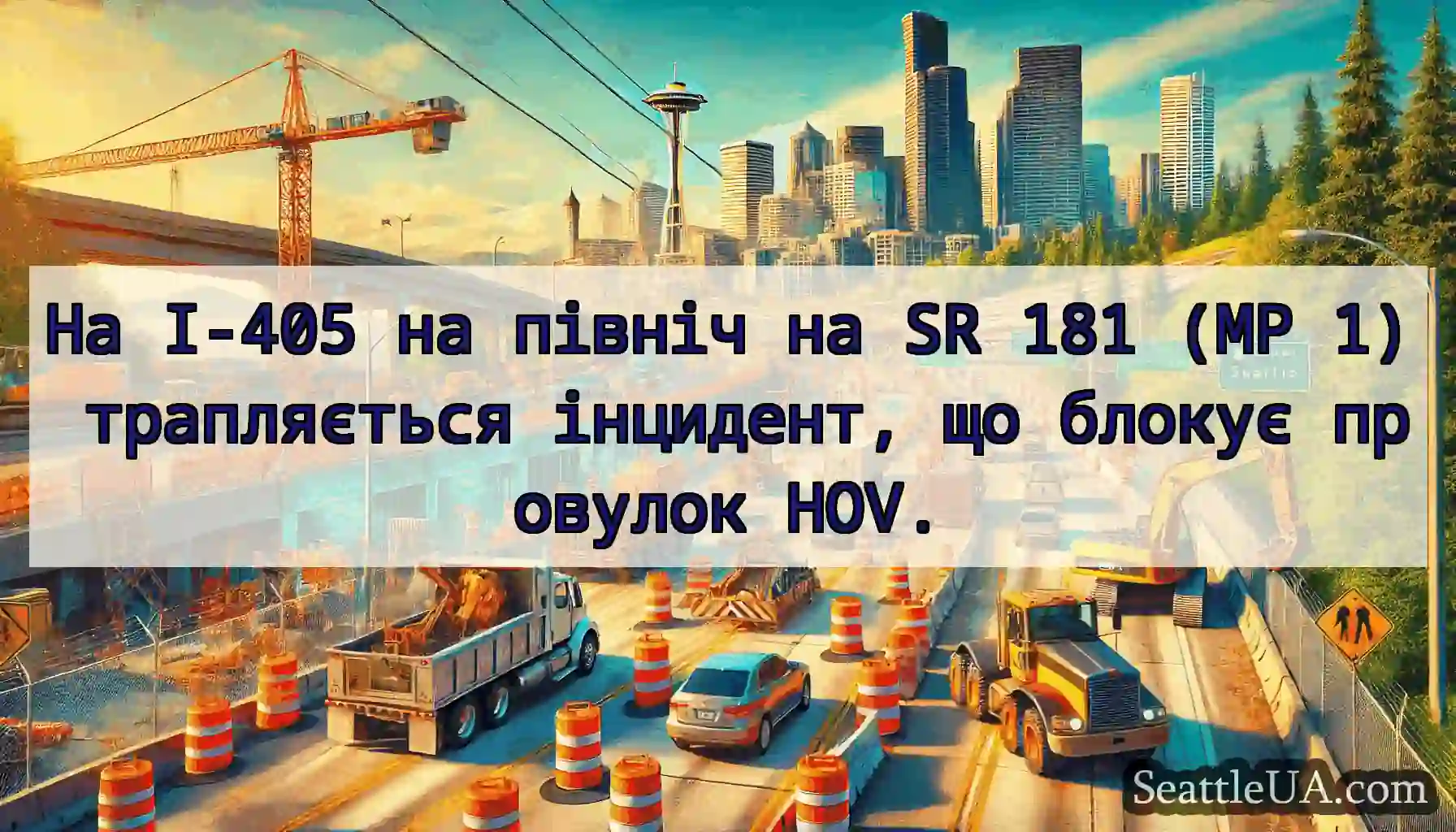 На I-405 на північ на SR 181 (MP 1) трапляється