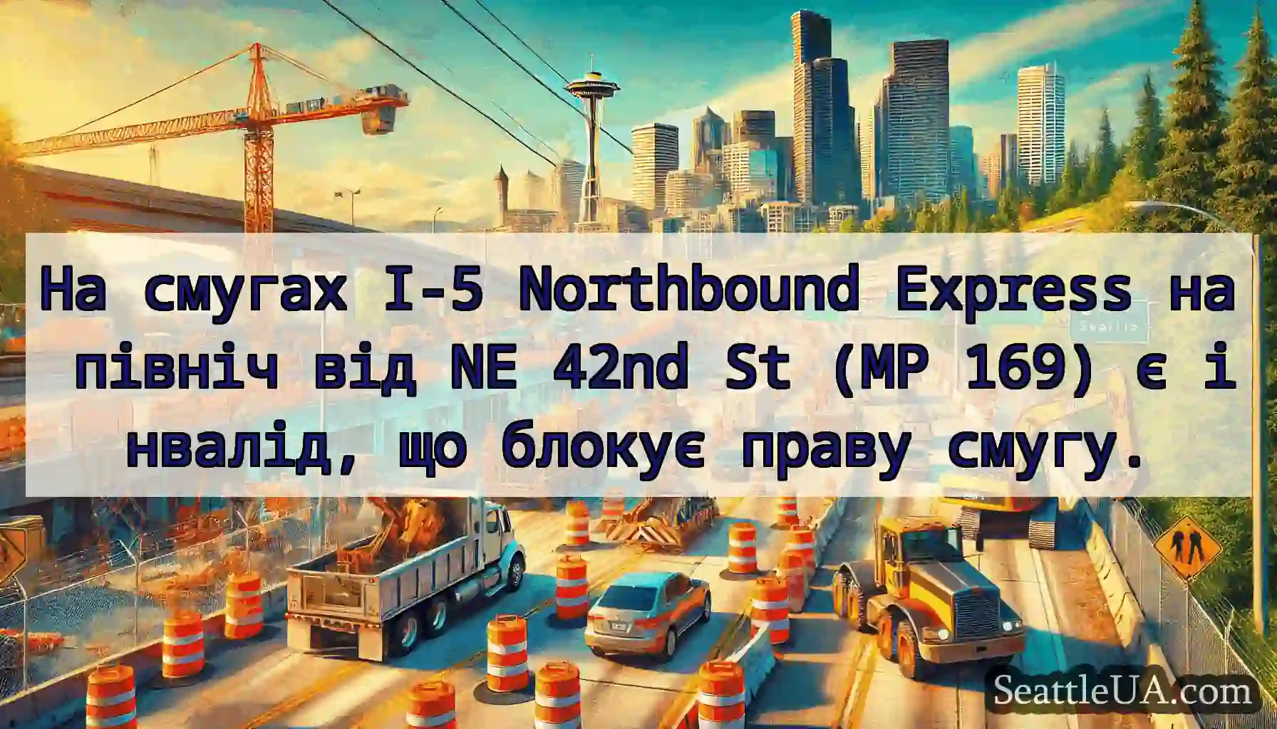 На смугах I-5 Northbound Express на північ від NE