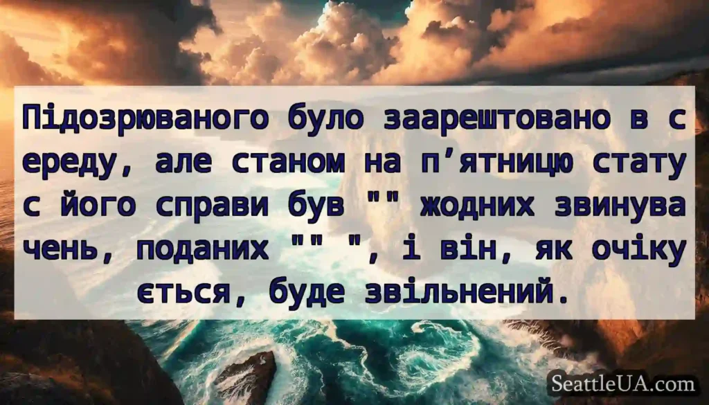 Підозрюваного було заарештовано в середу, але